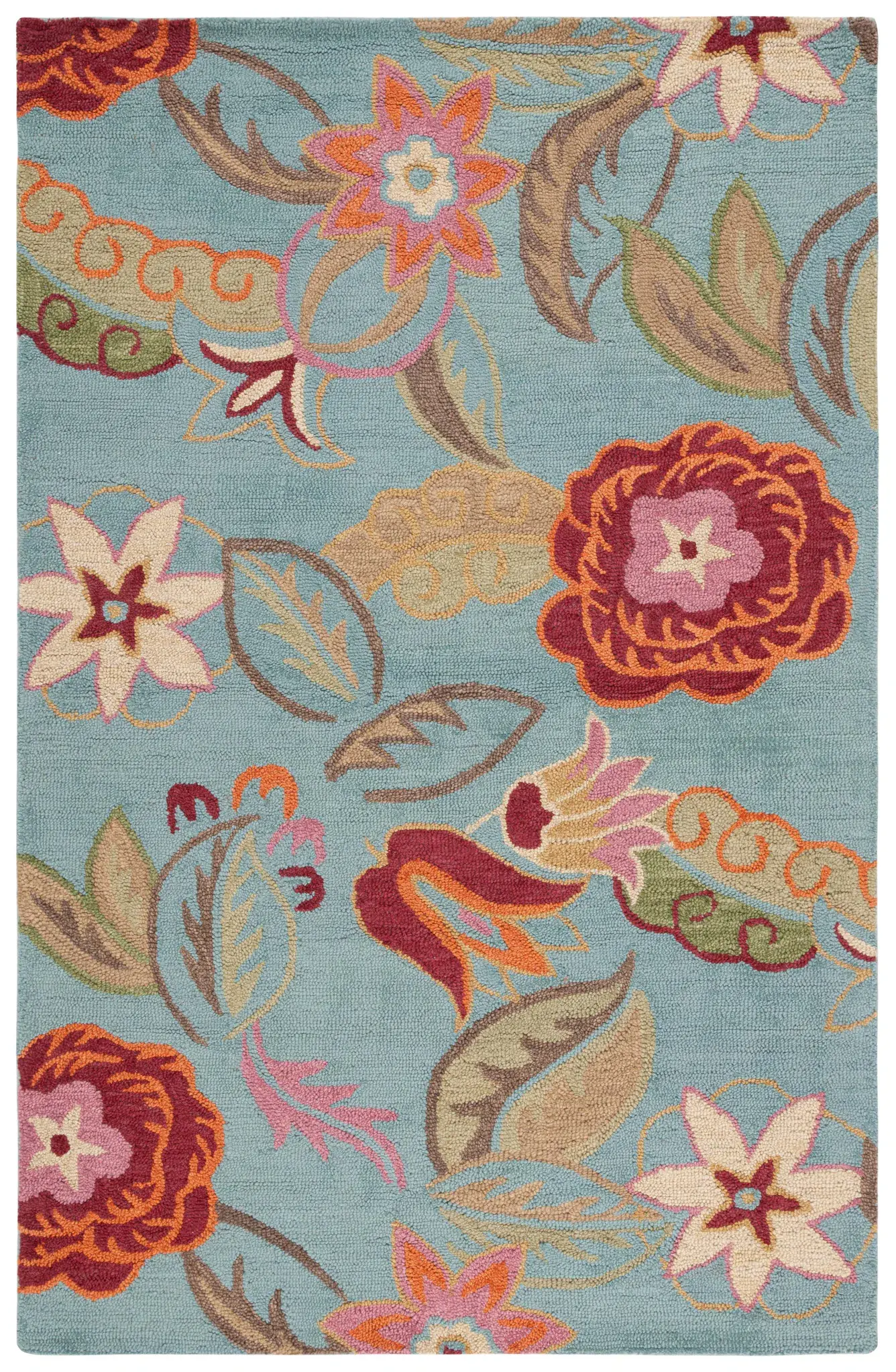 Blossom Large Floral Hand-Hooked Wool Rug