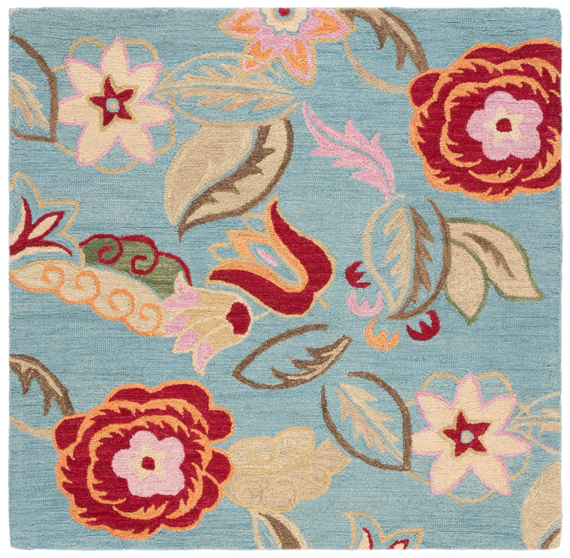 Blossom Large Floral Hand-Hooked Wool Rug