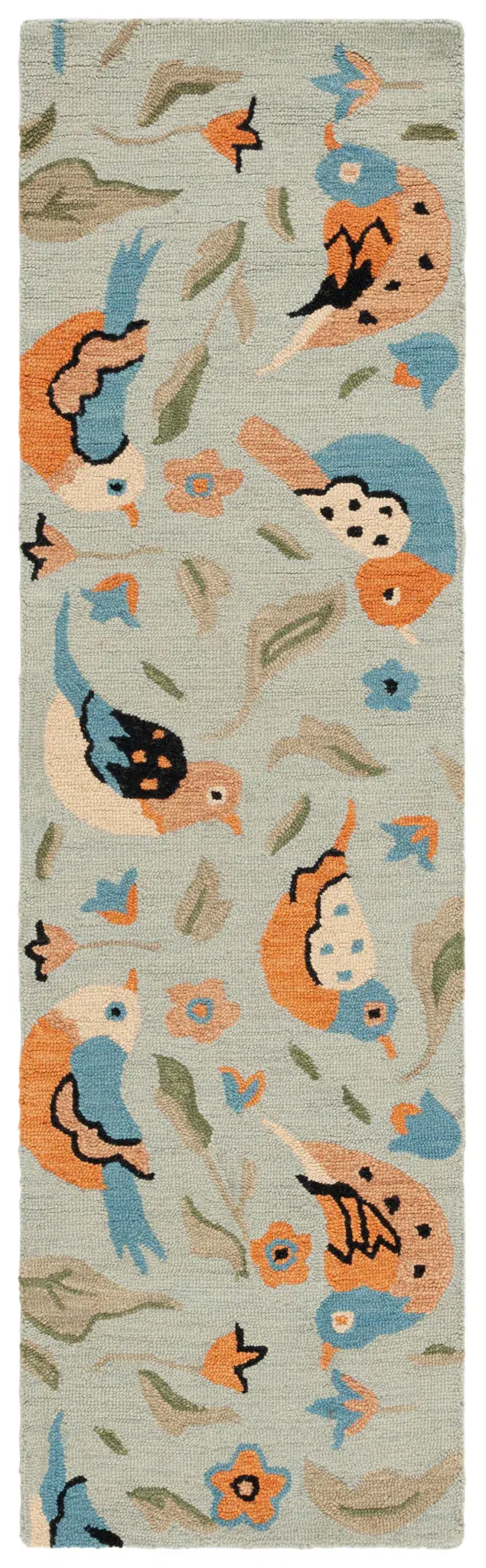 Blossom Bird And Floral Hand-Hooked Wool Rug