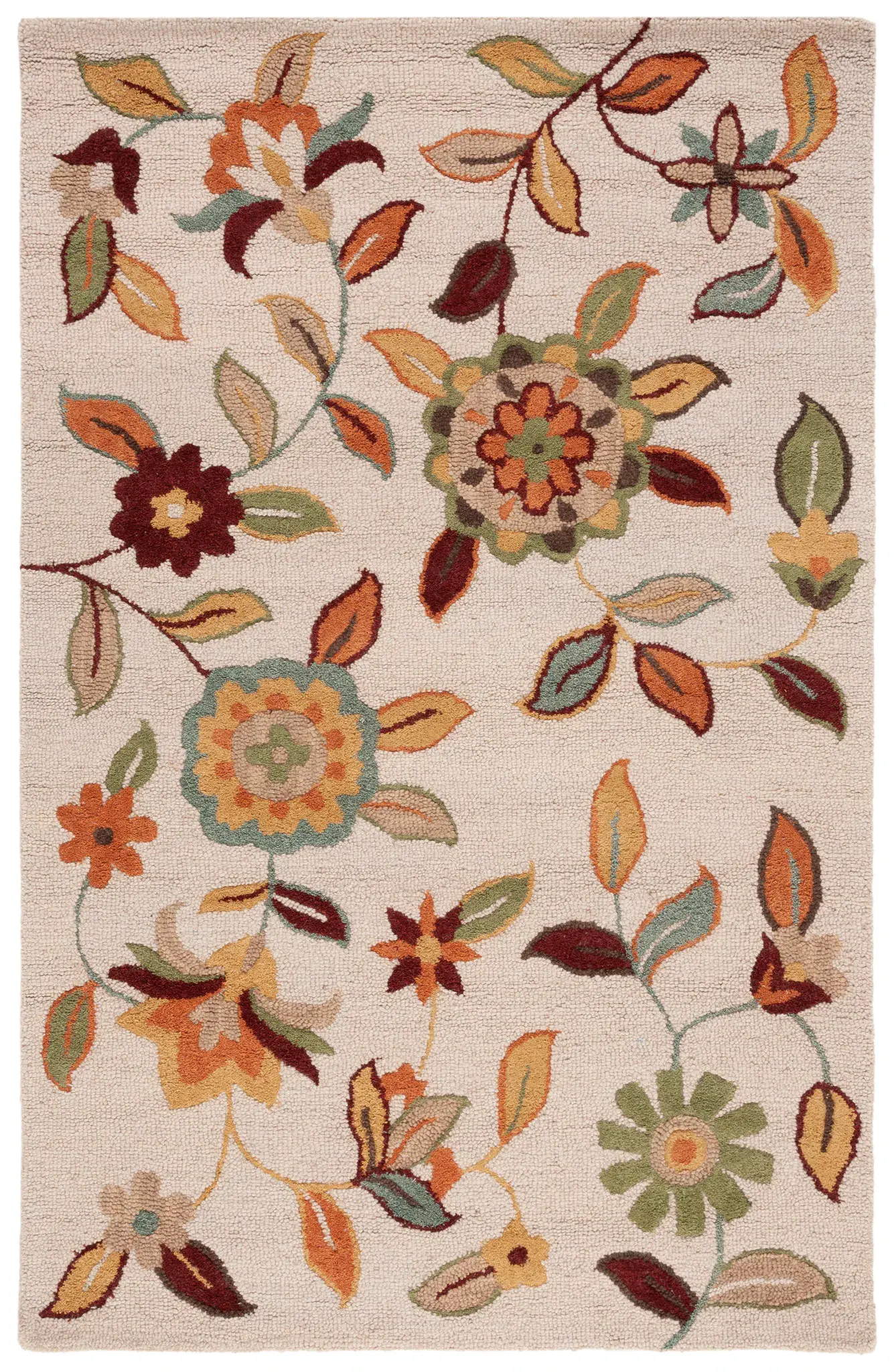 Blossom Botanical Vine Hand-Hooked Wool Rug