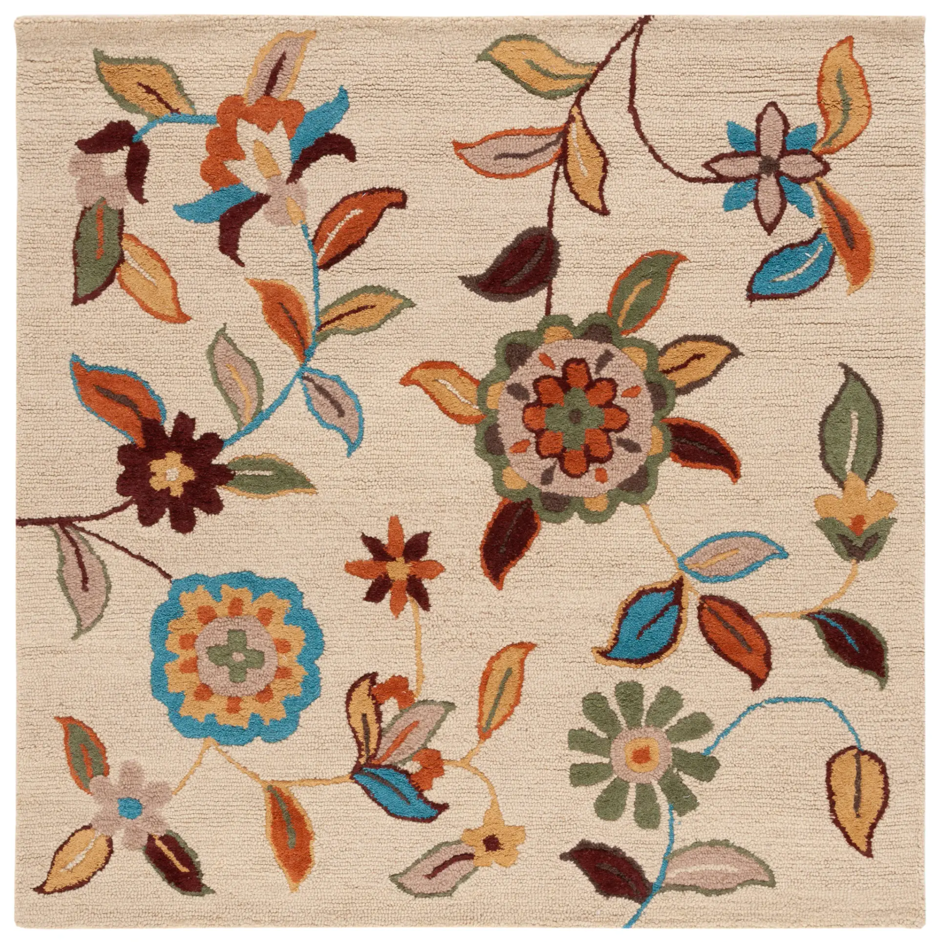Blossom Botanical Vine Hand-Hooked Wool Rug