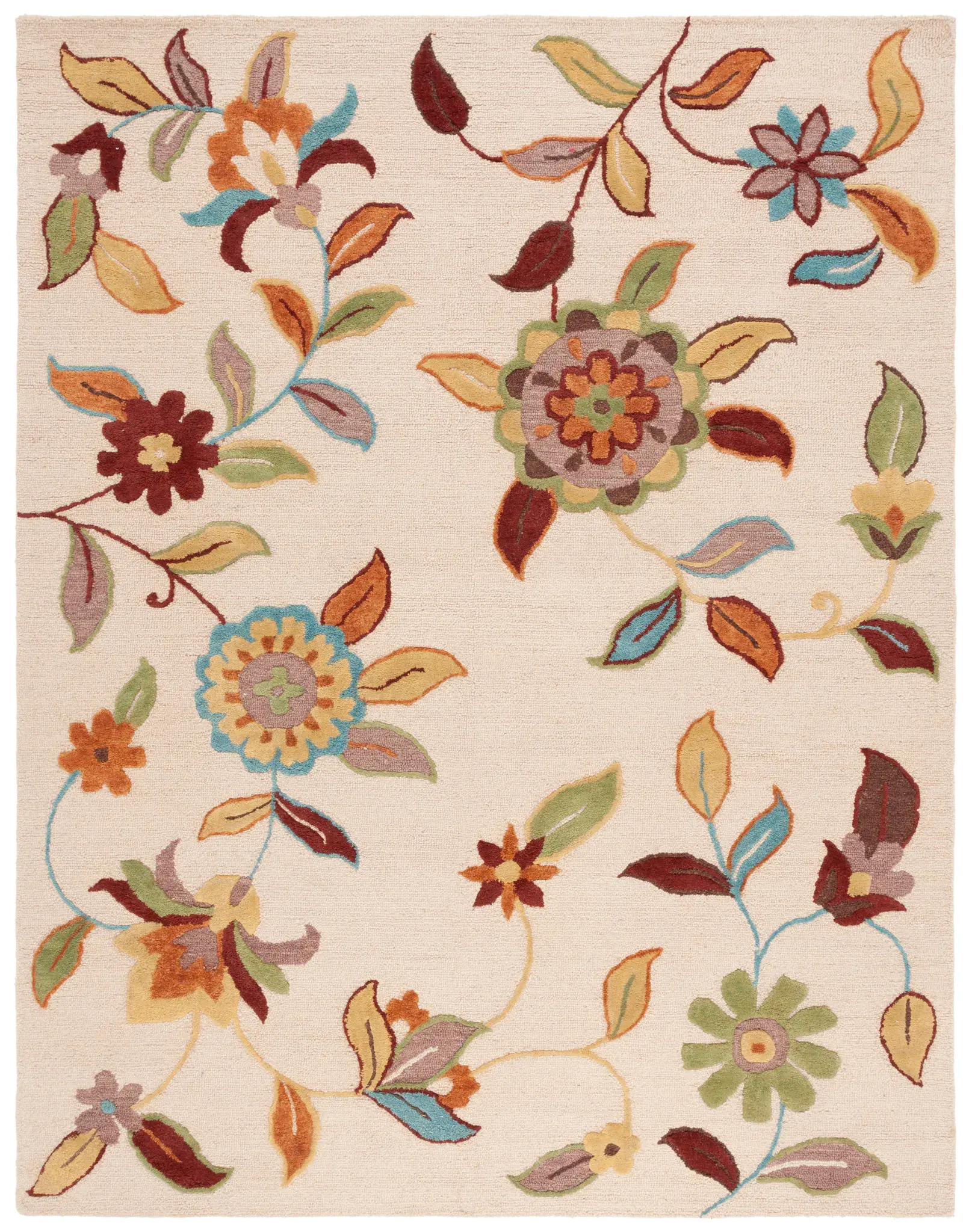Blossom Botanical Vine Hand-Hooked Wool Rug