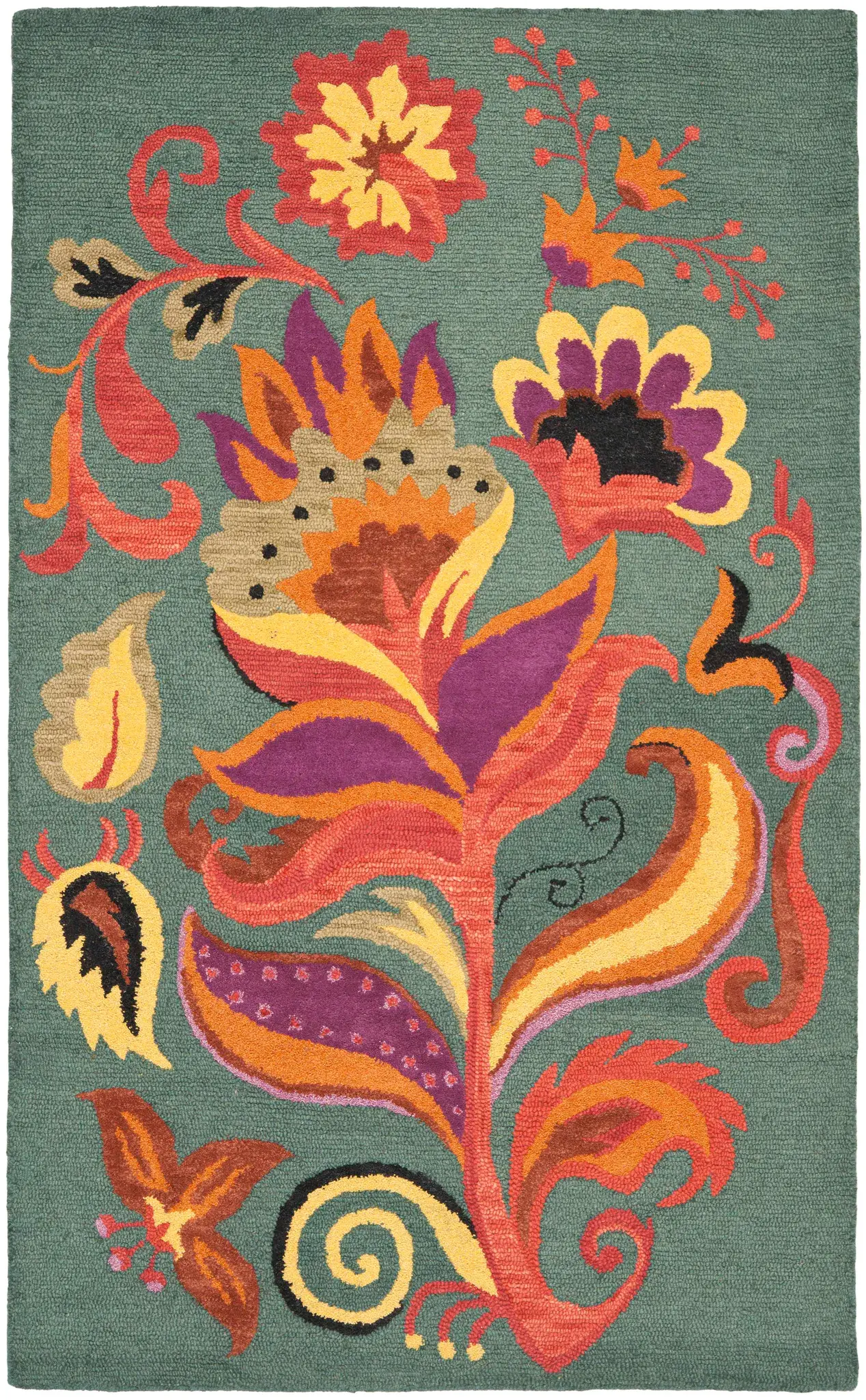 Blossom Oversized Floral Hand-Hooked Wool Rug