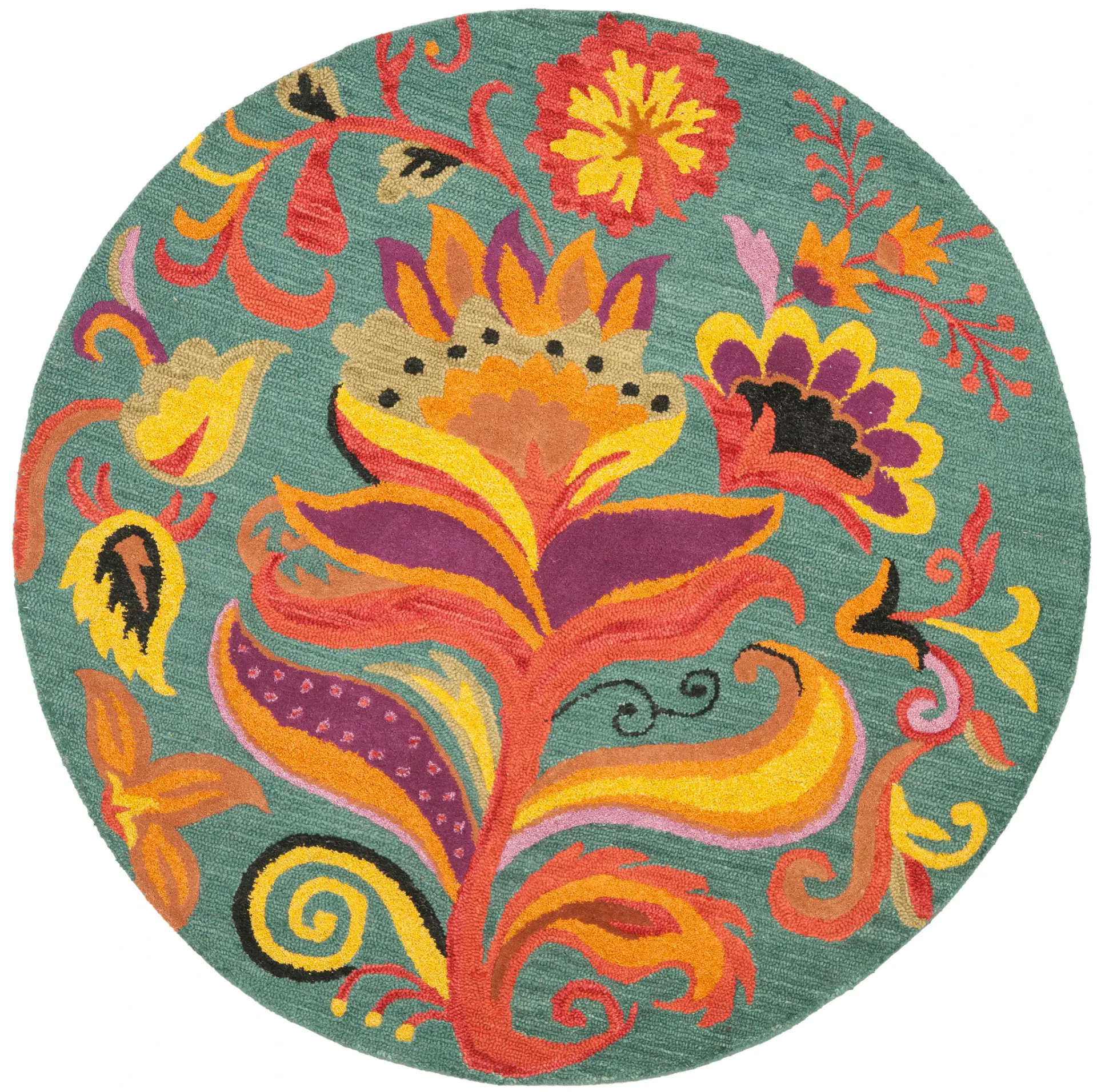 Blossom Oversized Floral Hand-Hooked Wool Rug