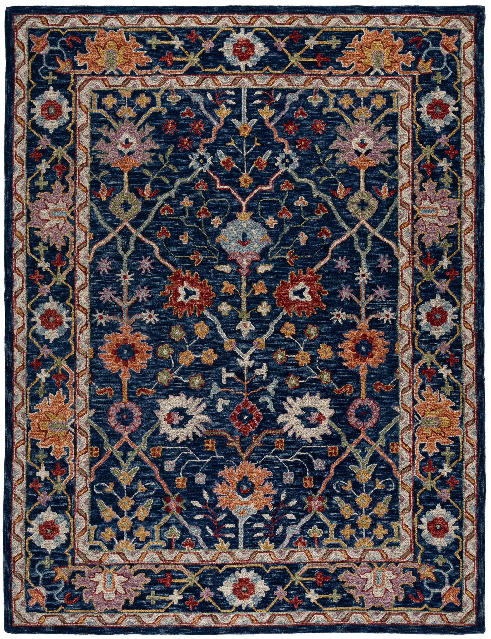Blossom Ornamental Floral Hand-Tufted Wool Rug