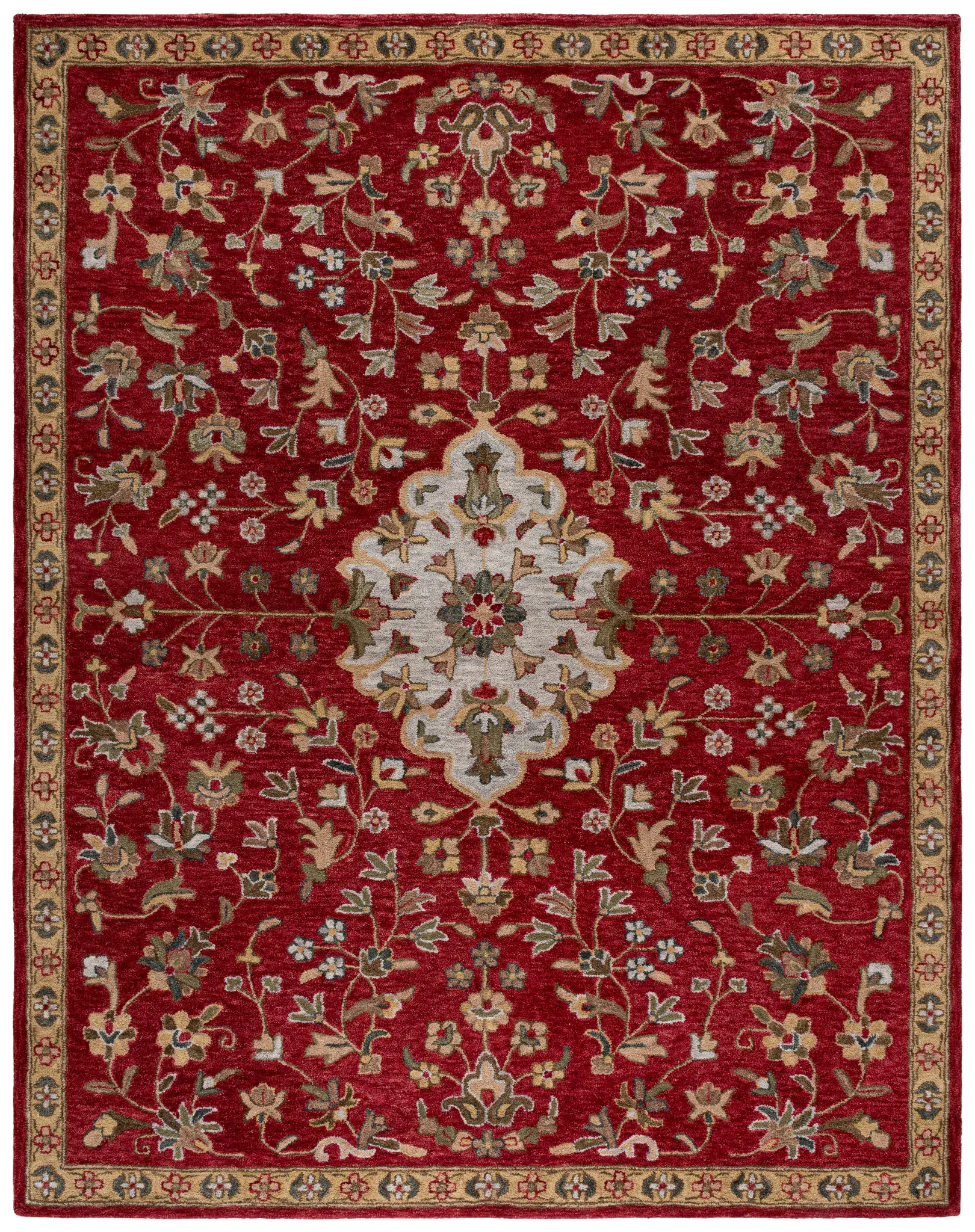 Blossom Traditional Floral Medallion Hand-Tufted Wool Rug