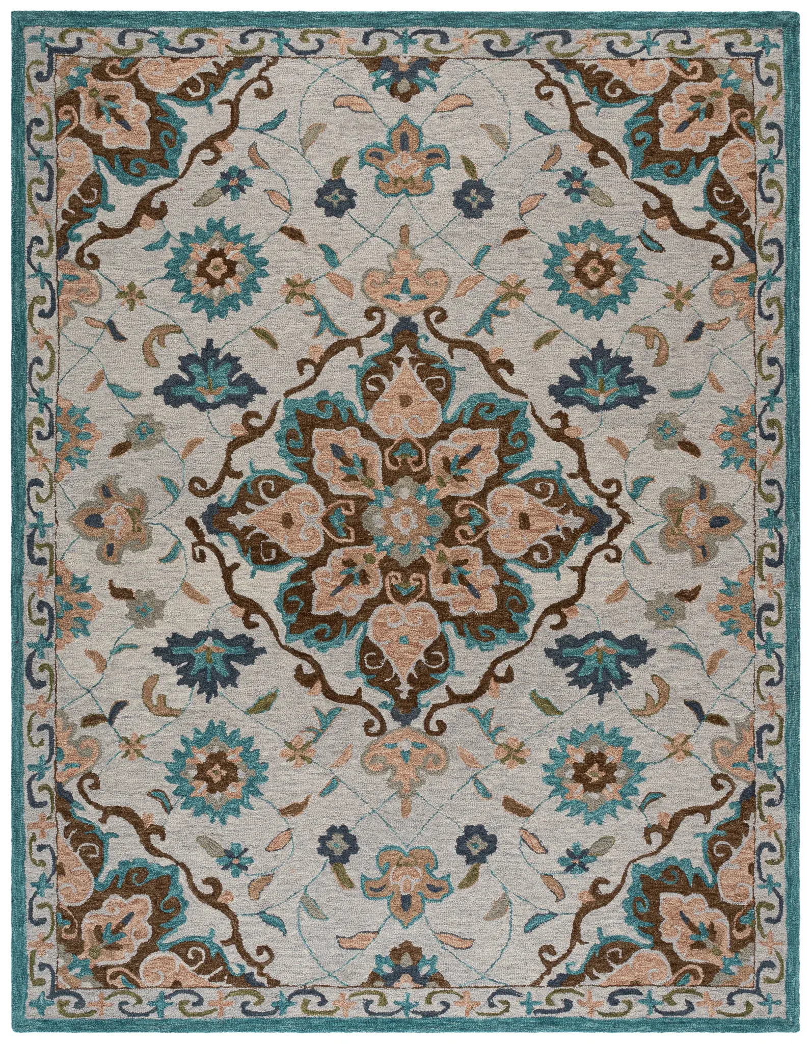 Blossom Diamond Rosette Hand-Tufted Wool Rug