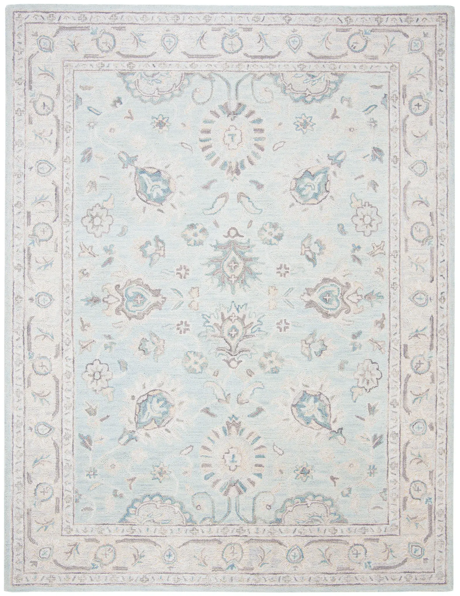 Blossom Floral Bordered Hand-Tufted Wool Rug