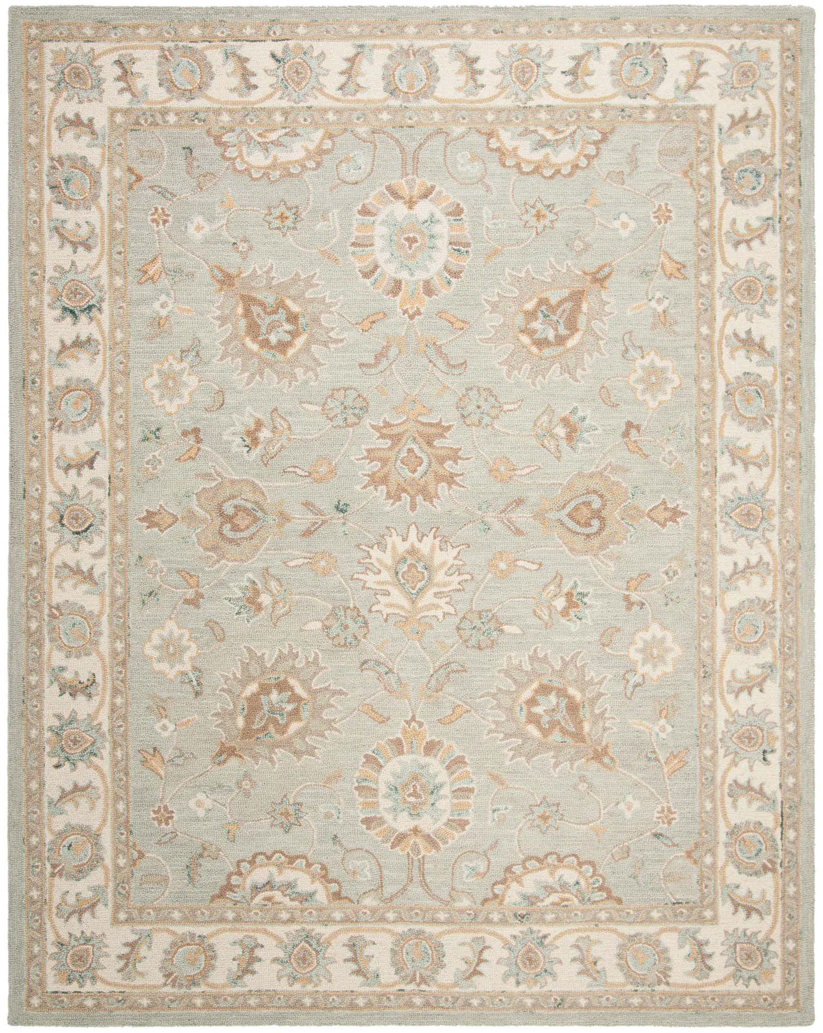 Blossom Floral Bordered Hand-Tufted Wool Rug