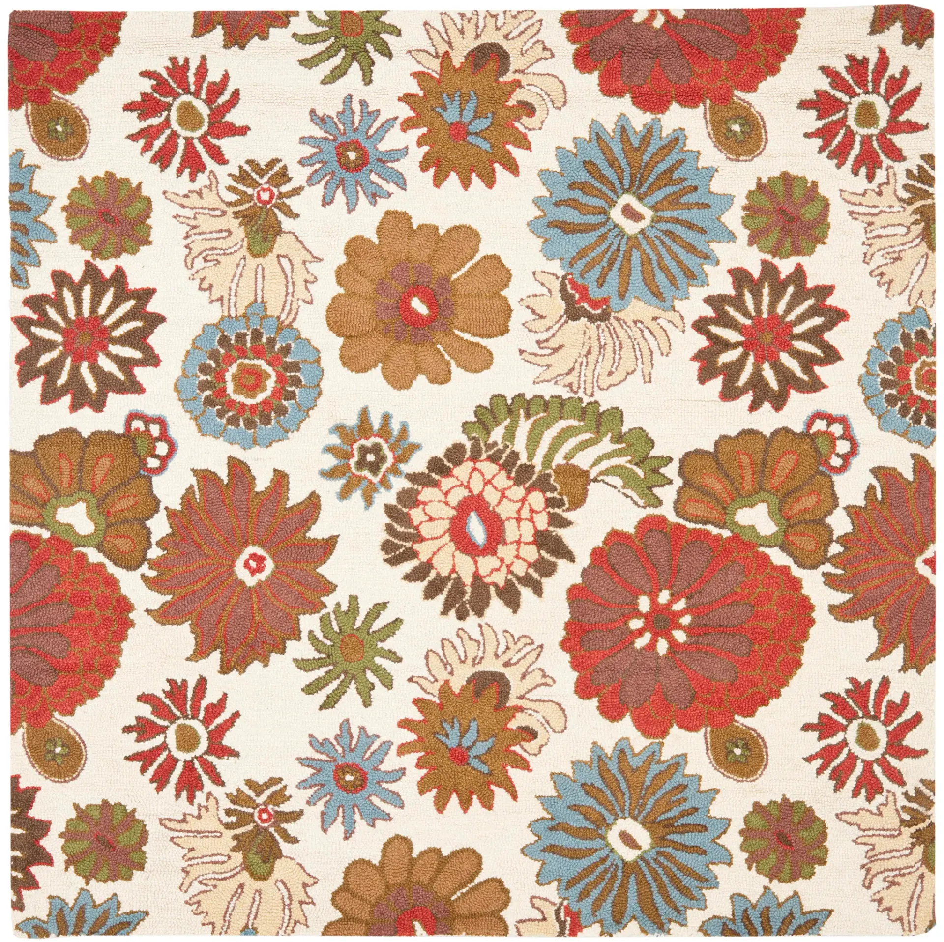 Blossom Floral Daisy Bloom Hand-Hooked Wool Rug
