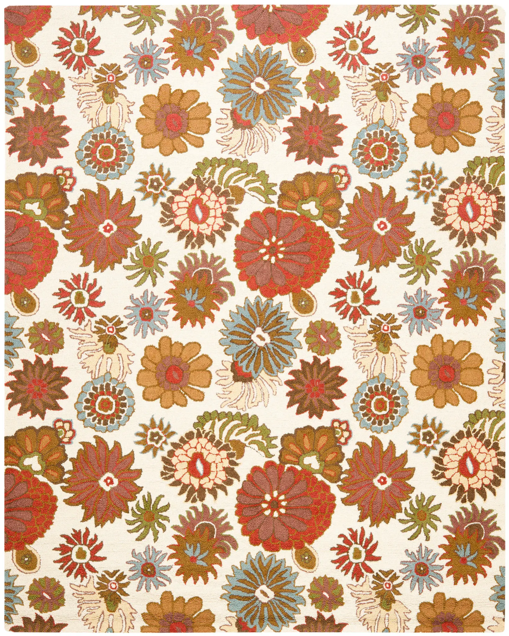 Blossom Floral Daisy Bloom Hand-Hooked Wool Rug