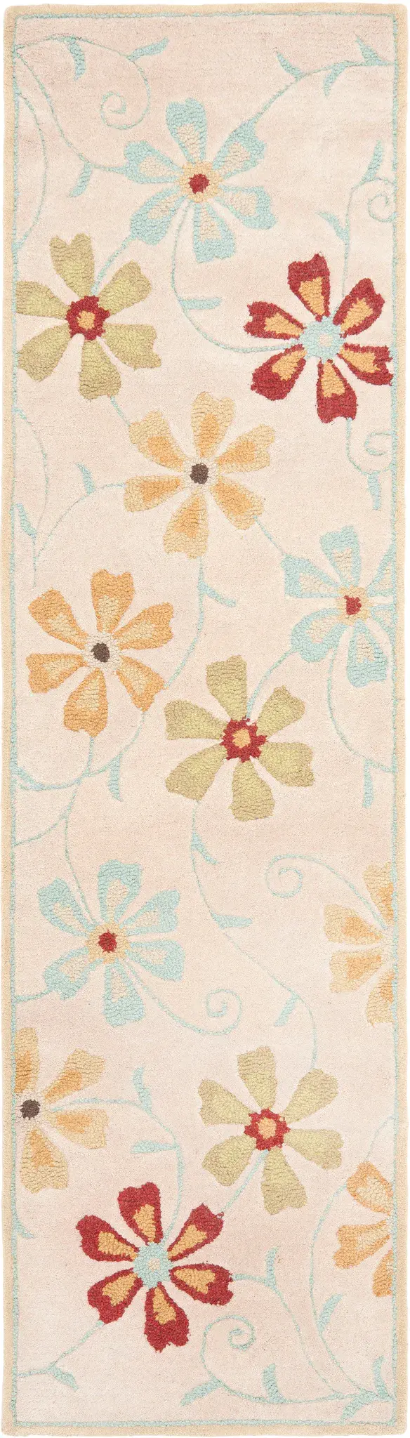 Blossom Trailing Floral Hand-Hooked Wool Rug