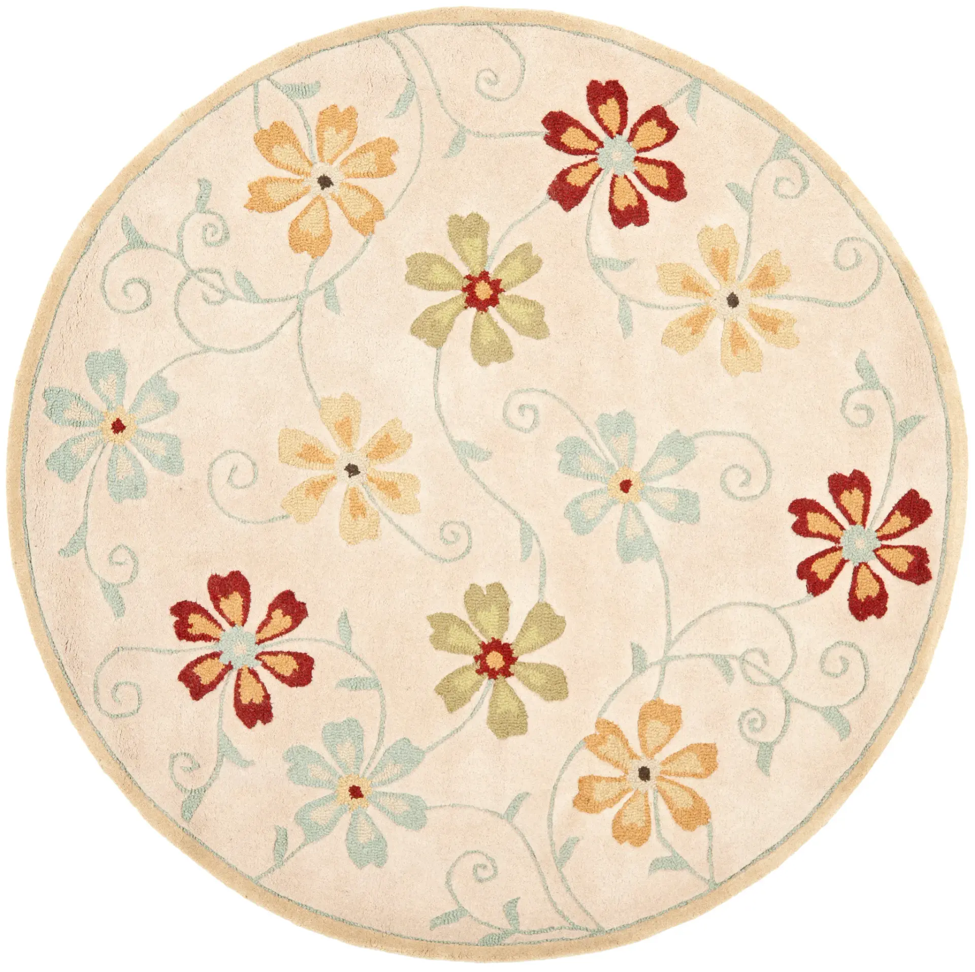 Blossom Trailing Floral Hand-Hooked Wool Rug