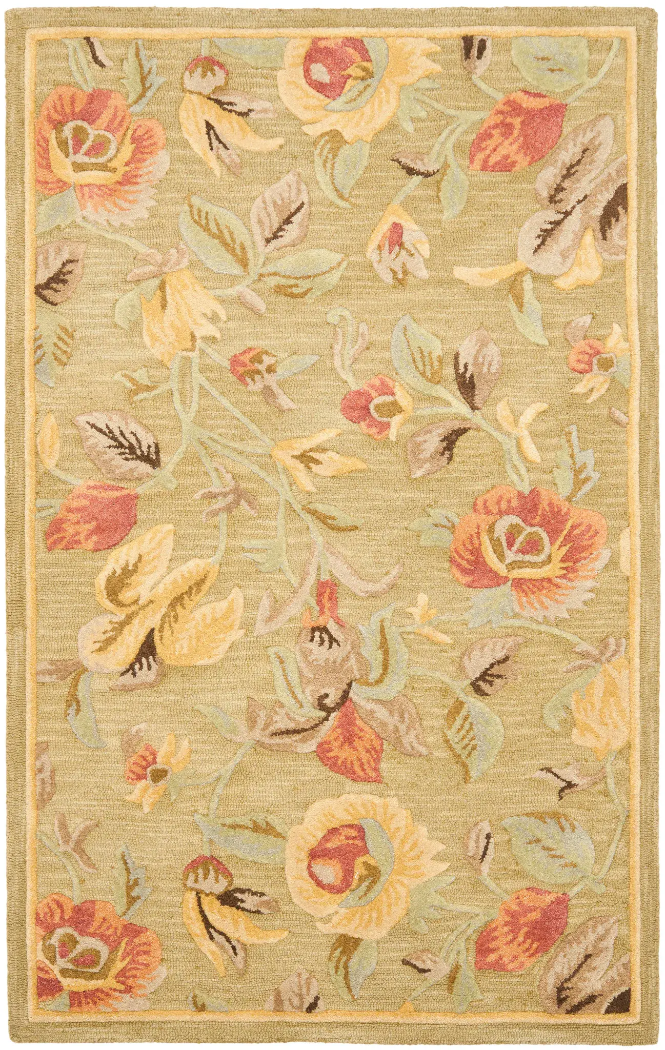 Blossom Rose Garden Hand-Hooked Wool Rug