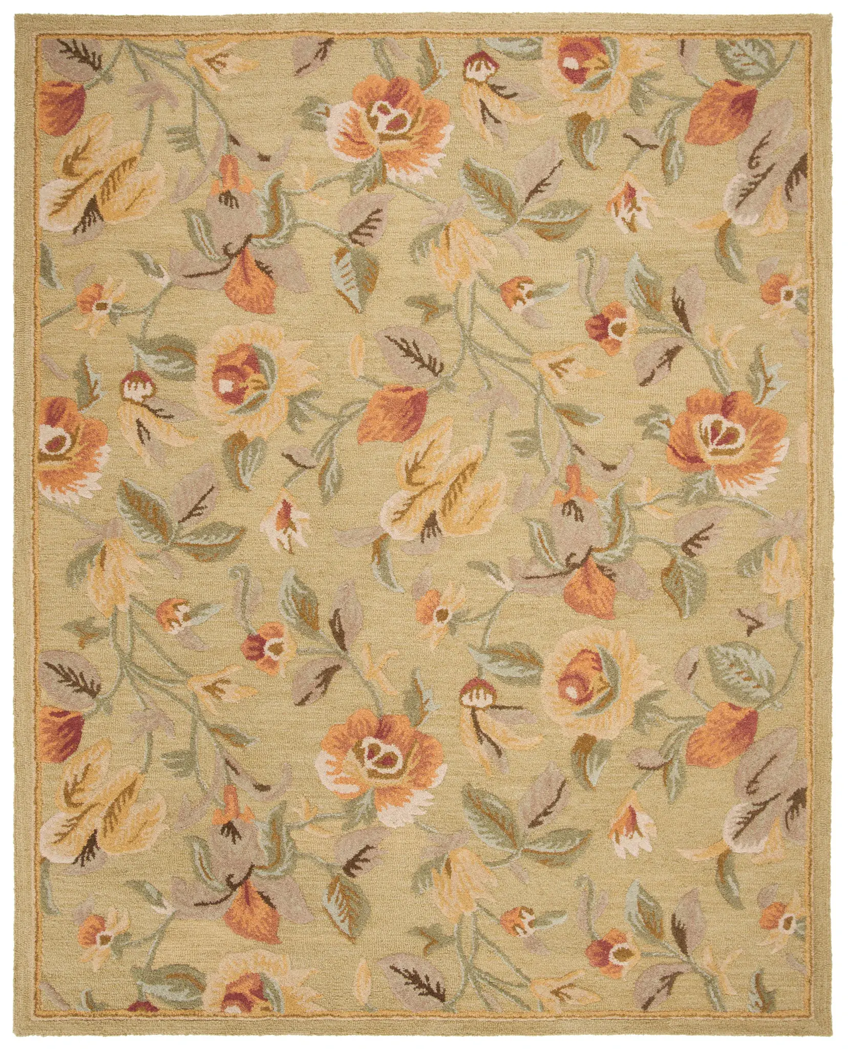 Blossom Rose Garden Hand-Hooked Wool Rug