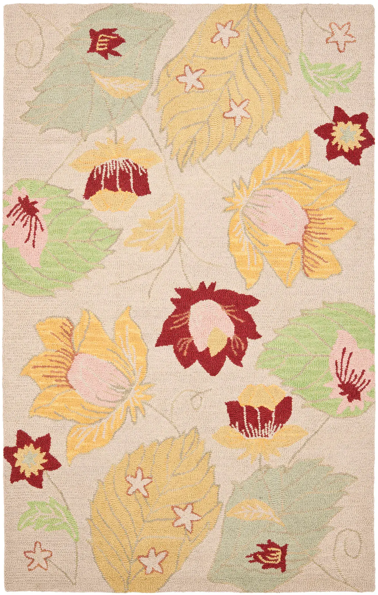 Blossom Botanical Garden Hand-Hooked Wool Rug