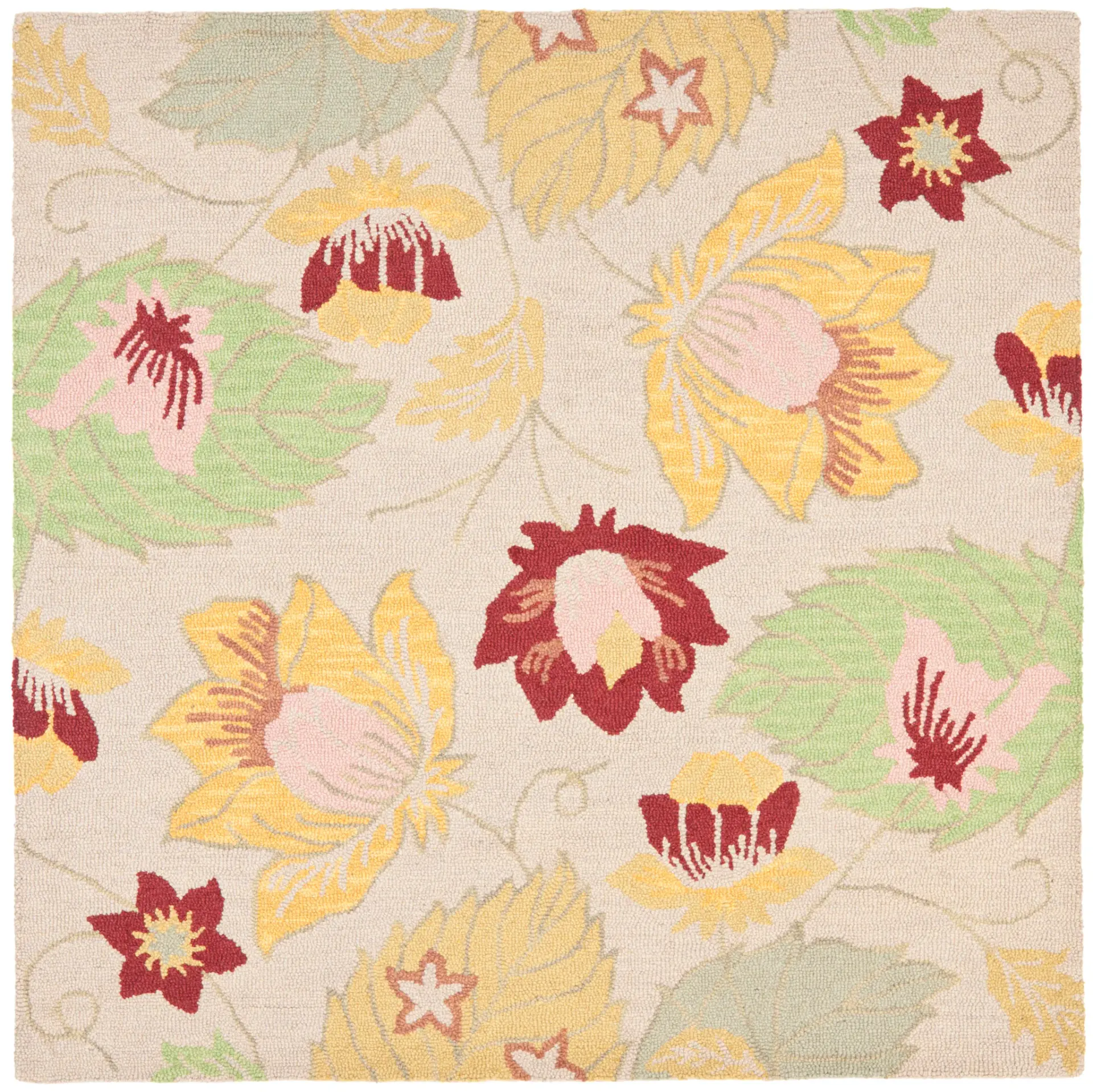 Blossom Botanical Garden Hand-Hooked Wool Rug