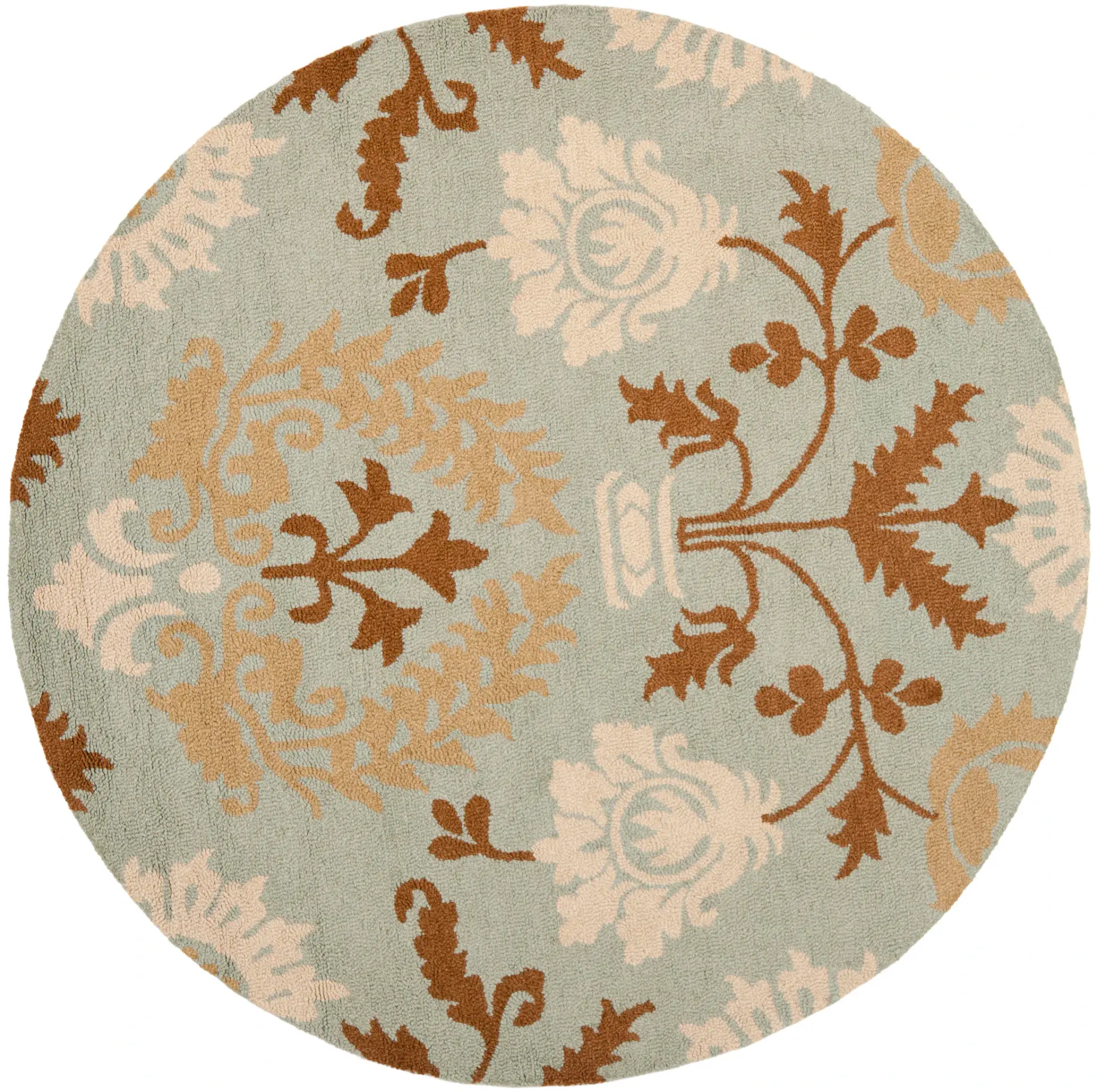 Blossom Damask Floral Hand-Hooked Wool Rug