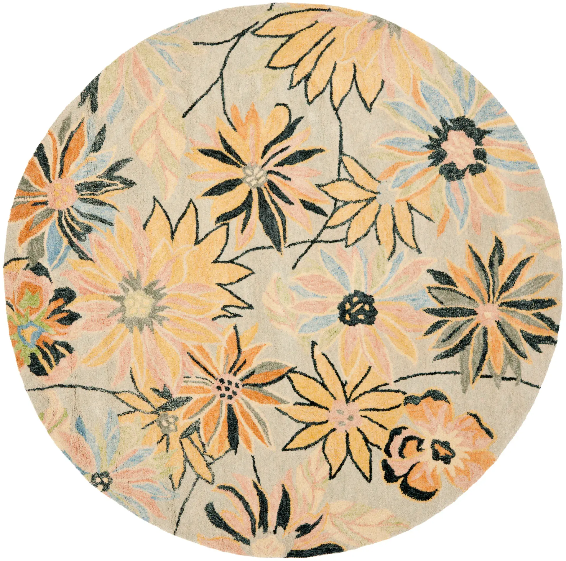 Blossom Daisy Floral Hand-Hooked Wool Rug