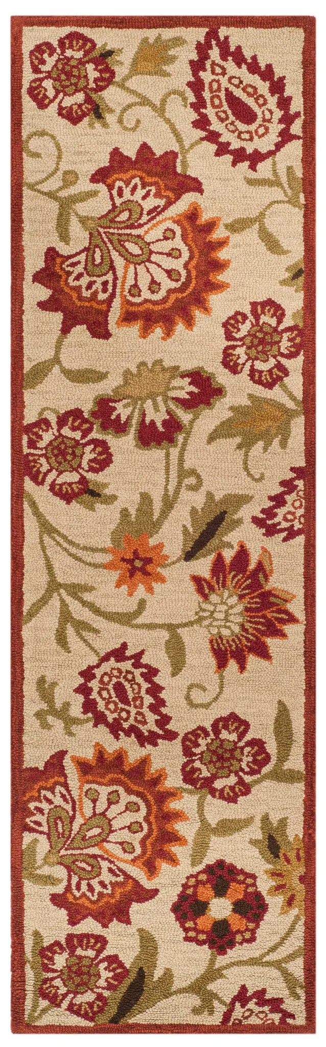 Blossom Floral Vine Hand-Hooked Wool Rug
