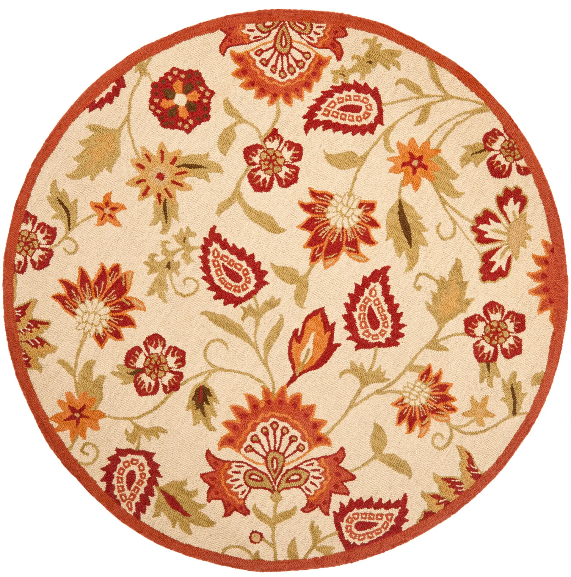 Blossom Floral Vine Hand-Hooked Wool Rug
