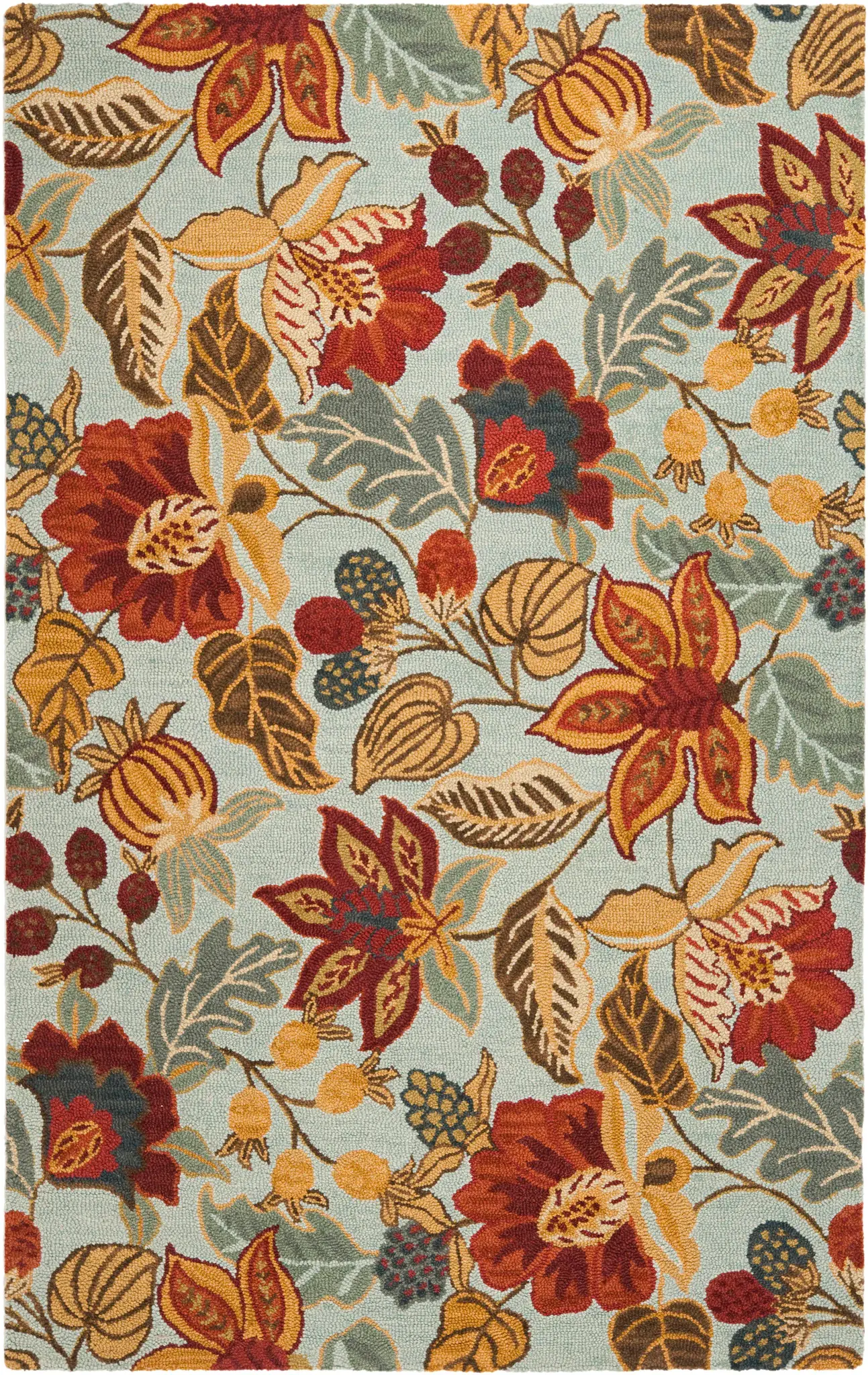 Blossom Allover Floral Hand-Hooked Wool Rug