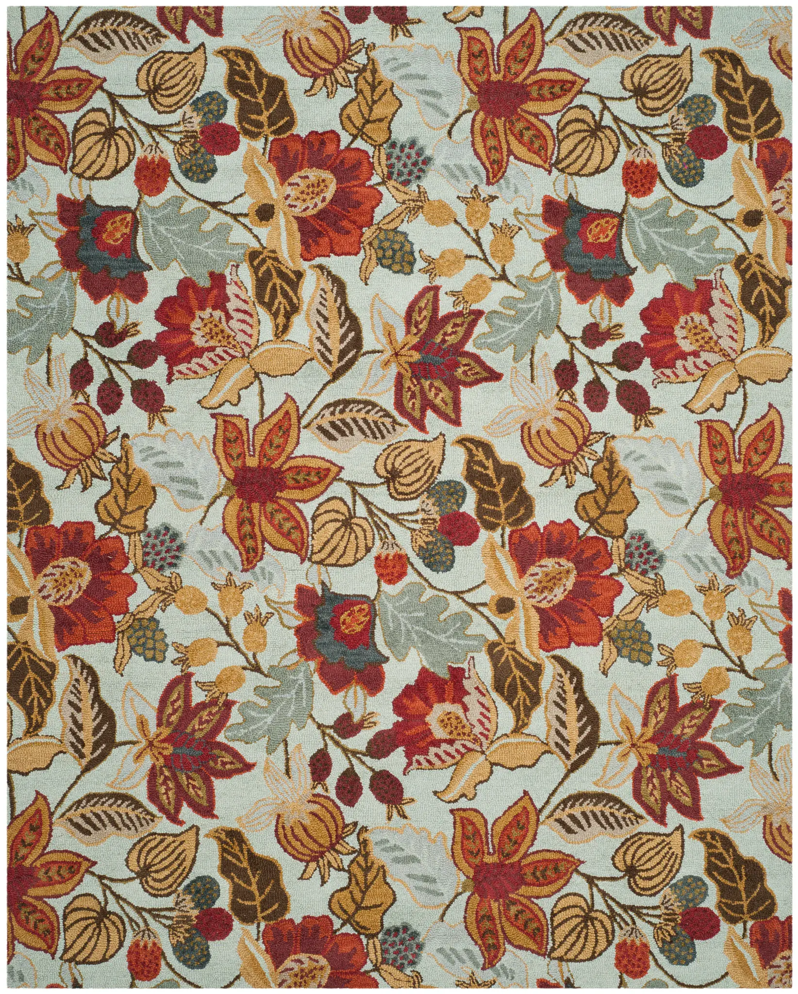 Blossom Allover Floral Hand-Hooked Wool Rug
