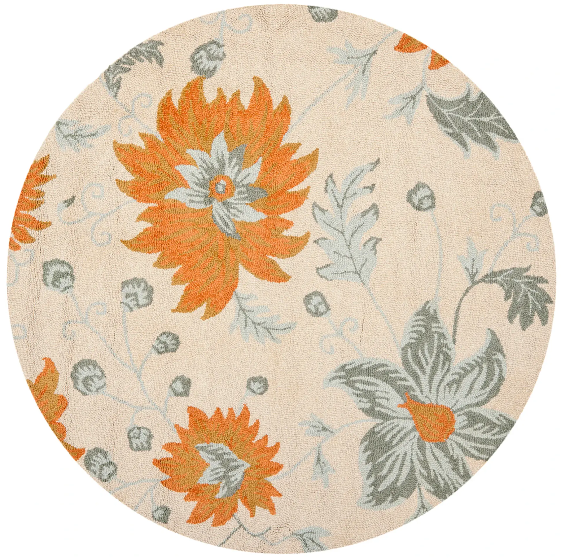 Blossom Floral Bloom Hand-Hooked Wool Rug