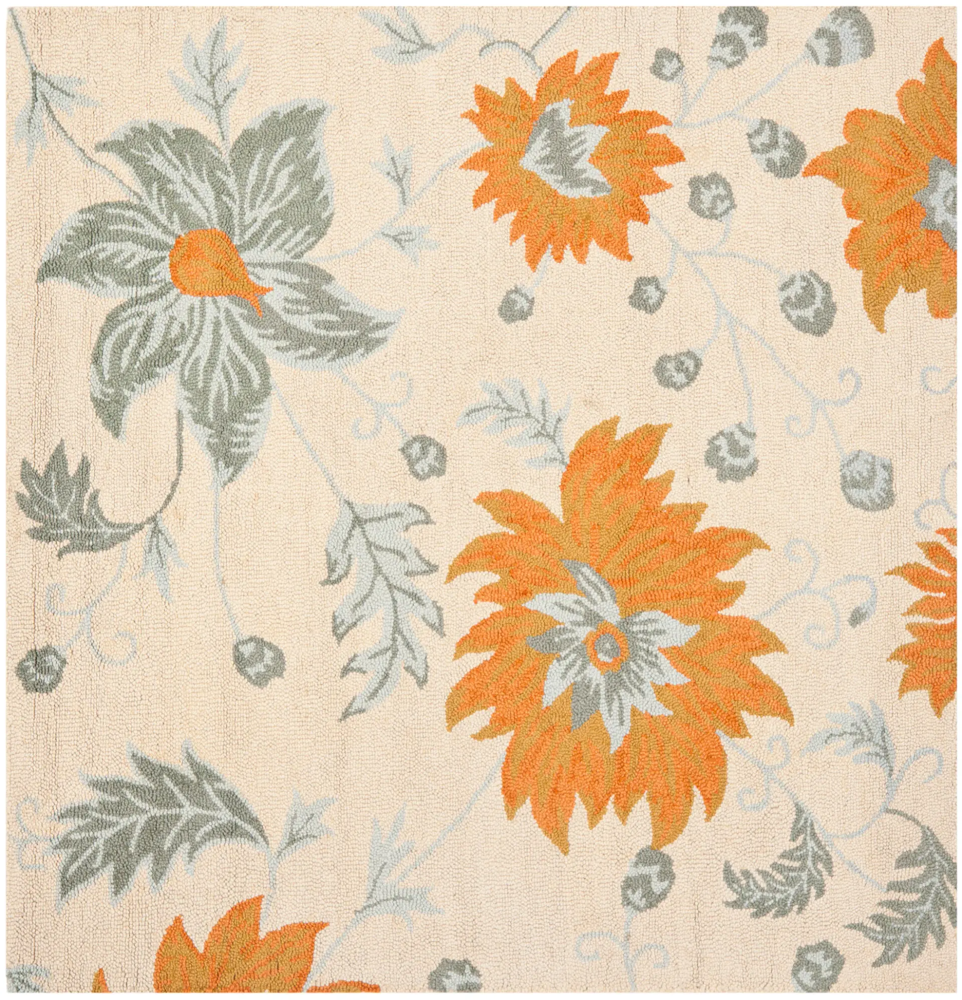 Blossom Floral Bloom Hand-Hooked Wool Rug