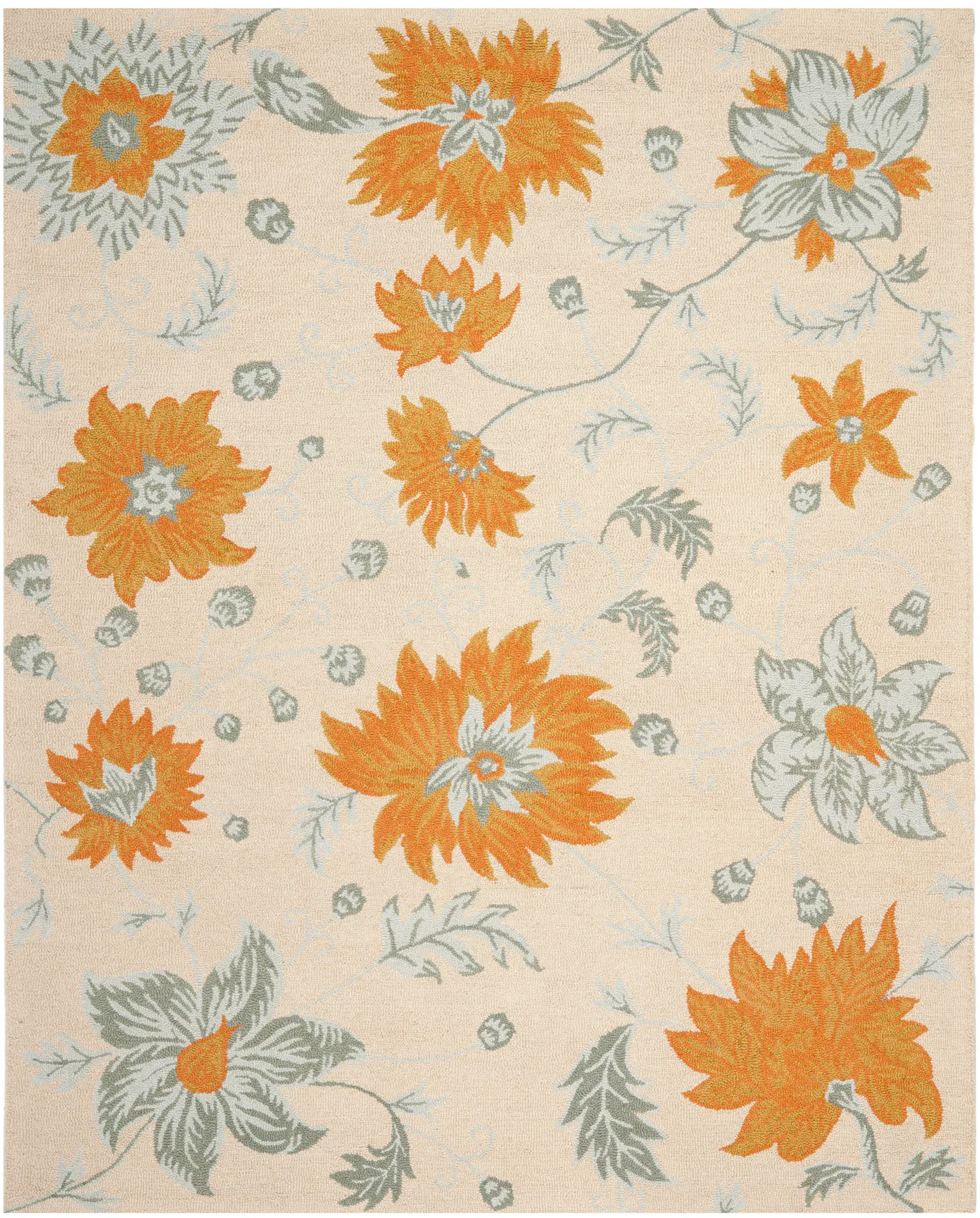 Blossom Floral Bloom Hand-Hooked Wool Rug