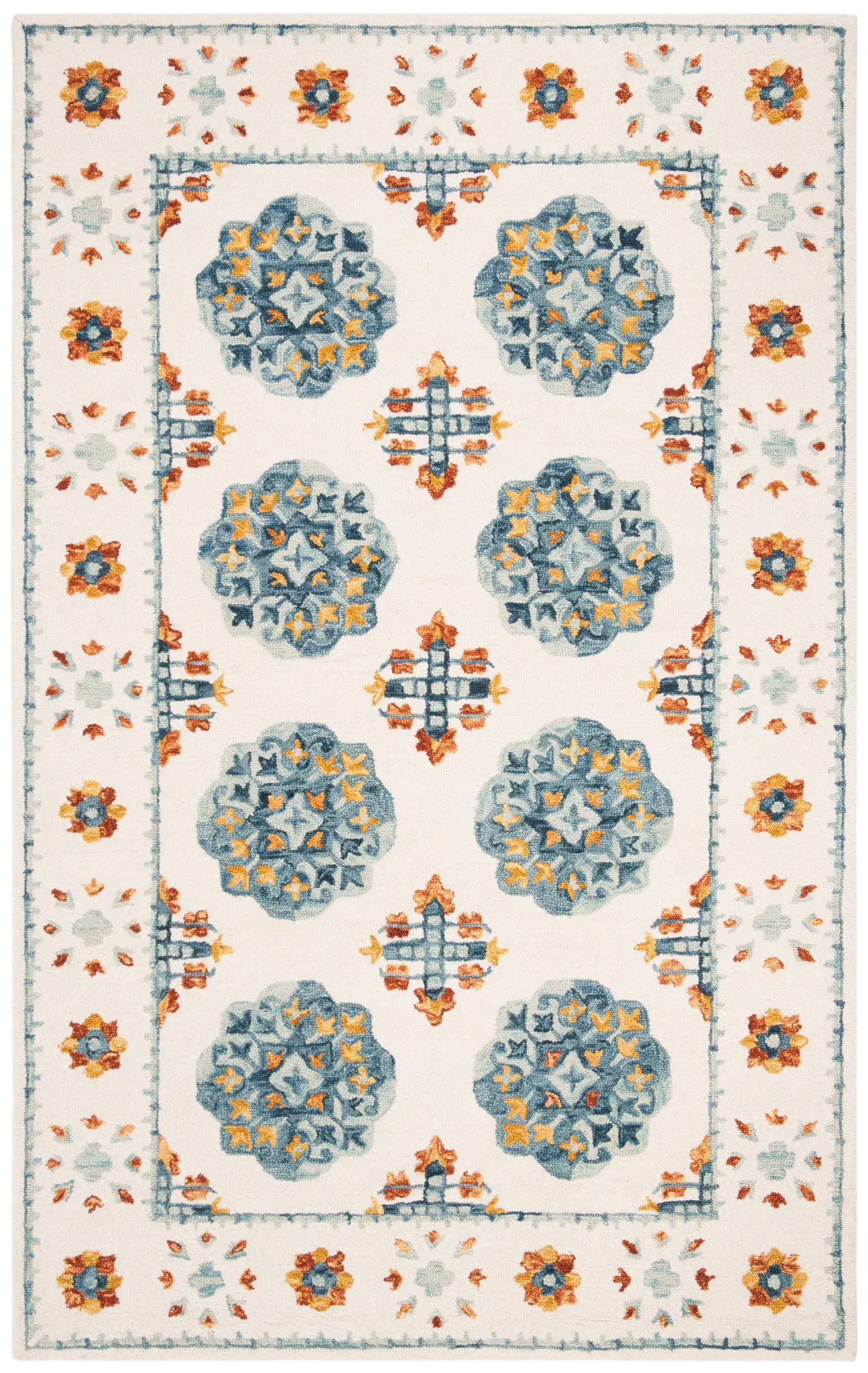 Blossom Geometric Tile Hand-Tufted Wool Rug