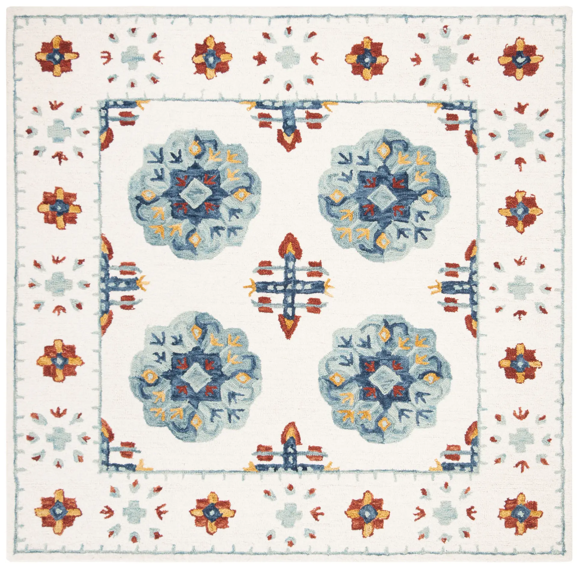 Blossom Geometric Tile Hand-Tufted Wool Rug