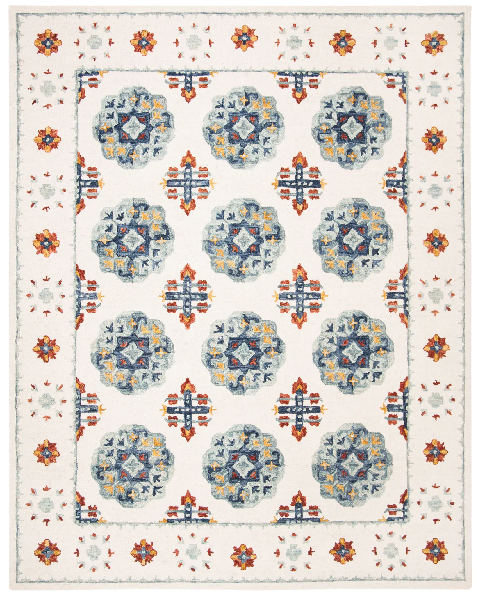 Blossom Geometric Tile Hand-Tufted Wool Rug