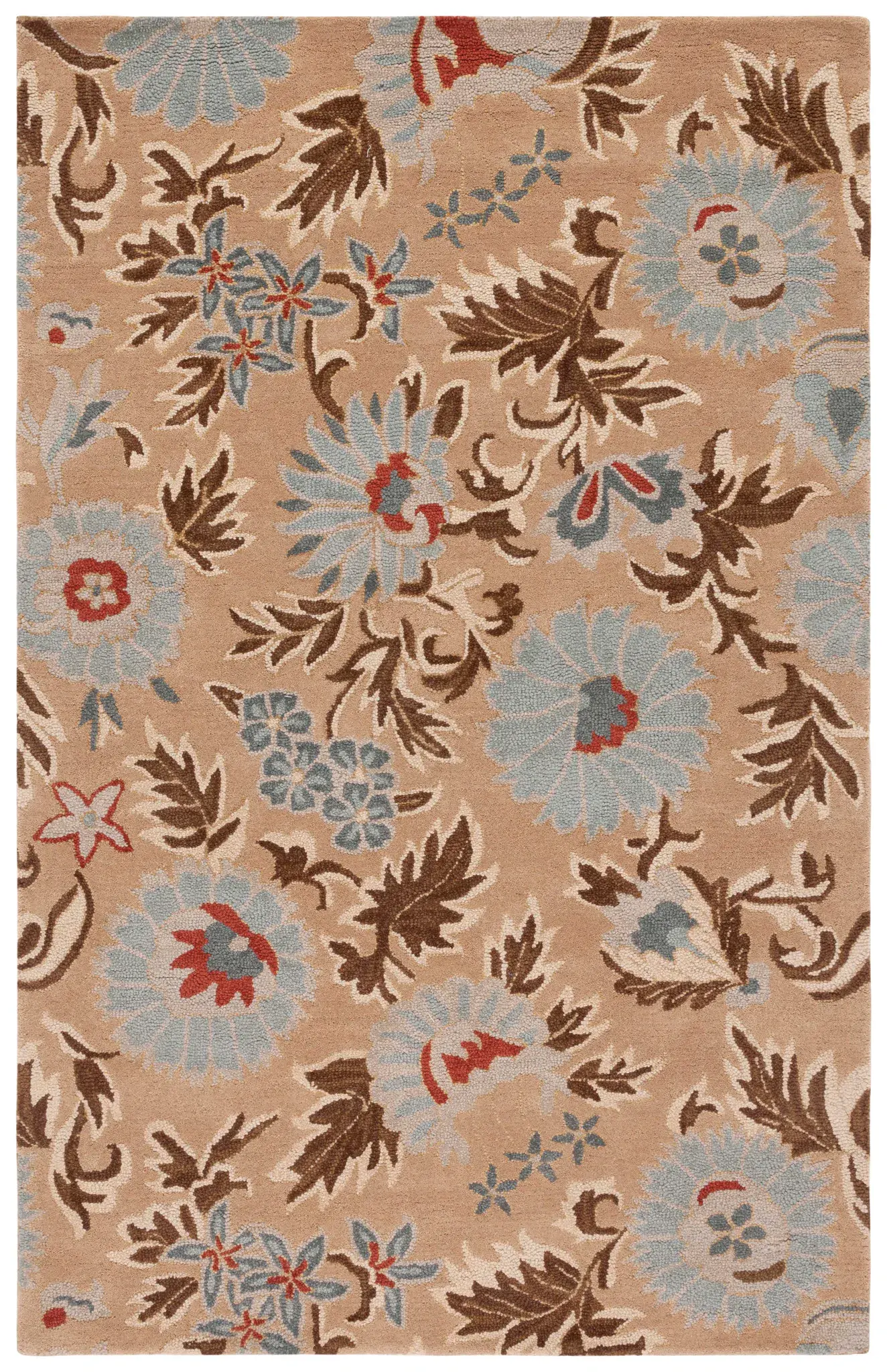 Blossom Dense Floral Hand-Hooked Wool Rug