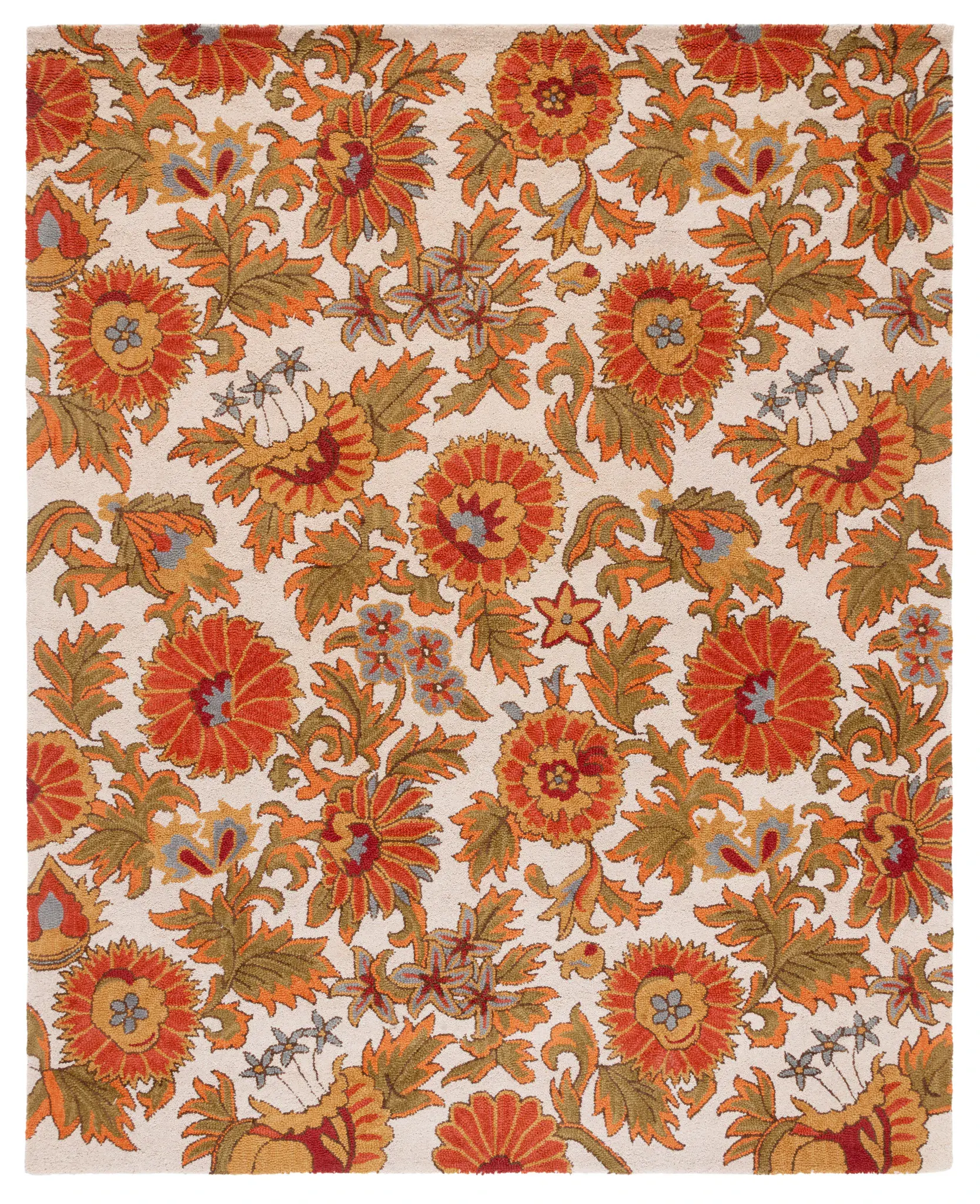 Blossom Dense Floral Hand-Hooked Wool Rug