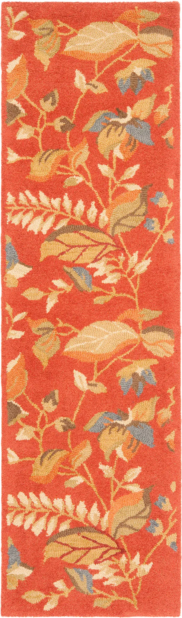 Blossom Botanical Leaf Hand-Hooked Wool Rug