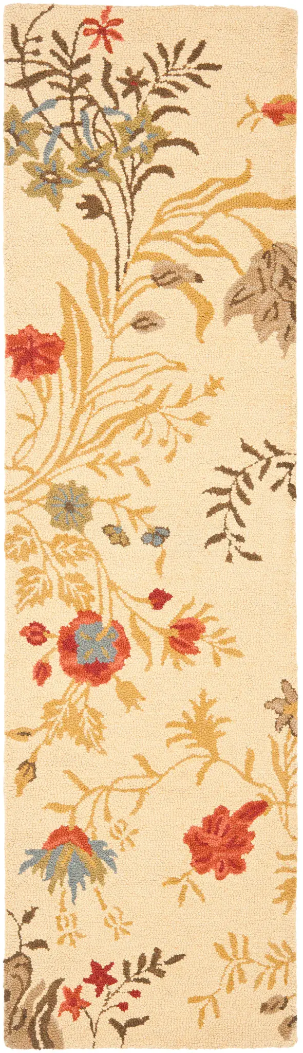 Blossom Jacobean Floral Branch Hand-Hooked Wool Rug