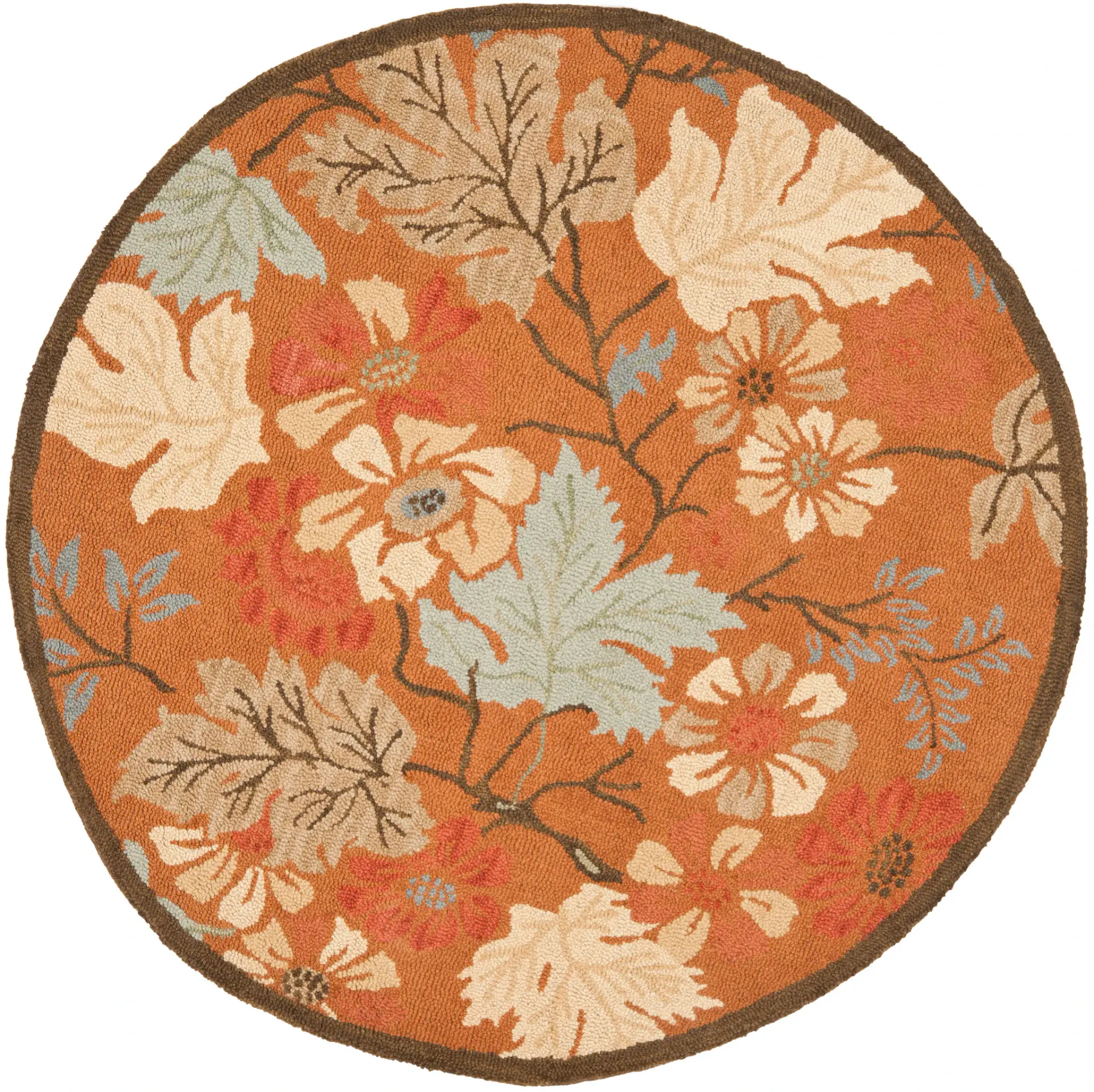 Blossom Foliage Garden Hand-Hooked Wool Rug