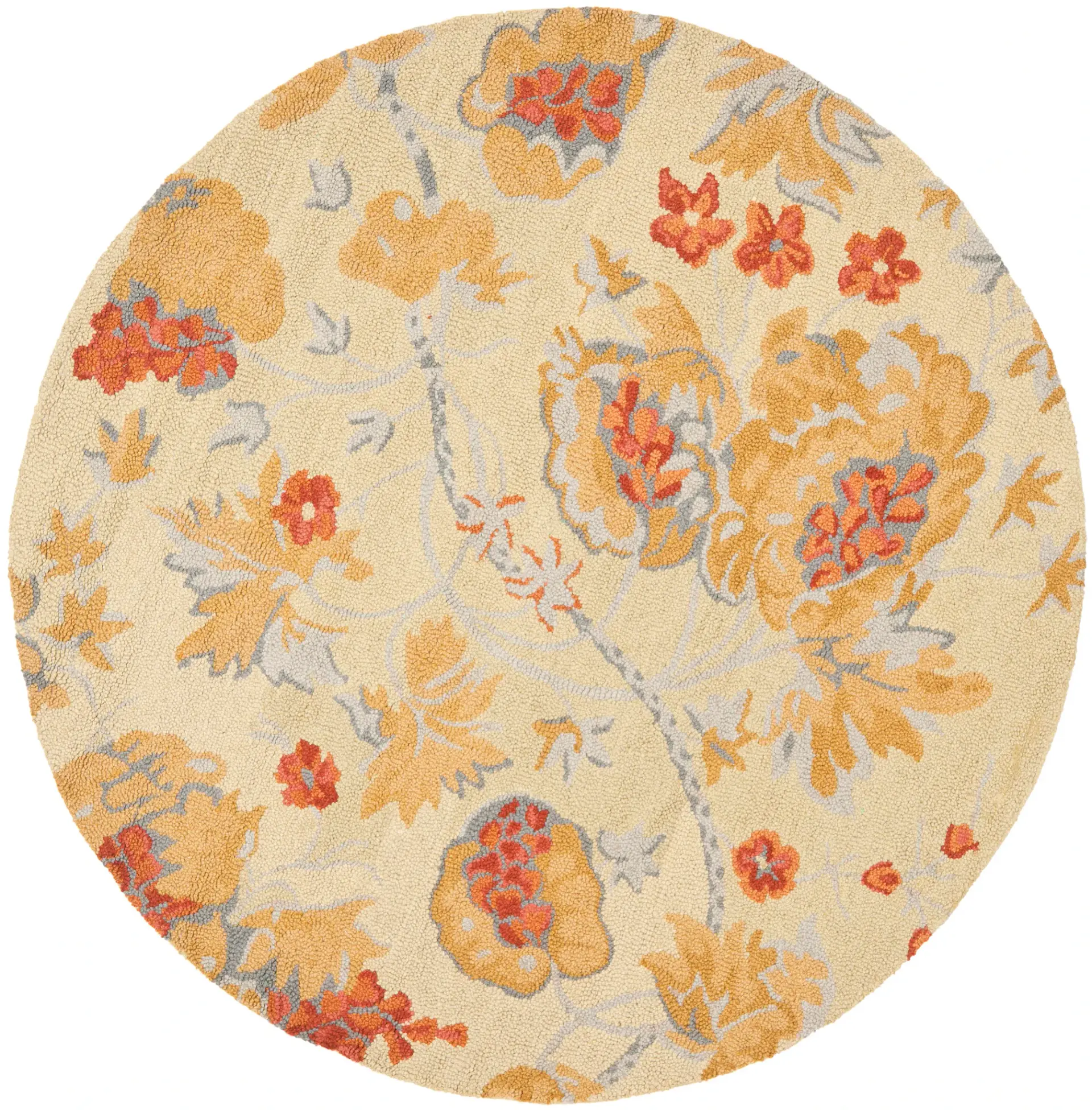 Blossom Jacobean Floral Hand-Hooked Wool Rug