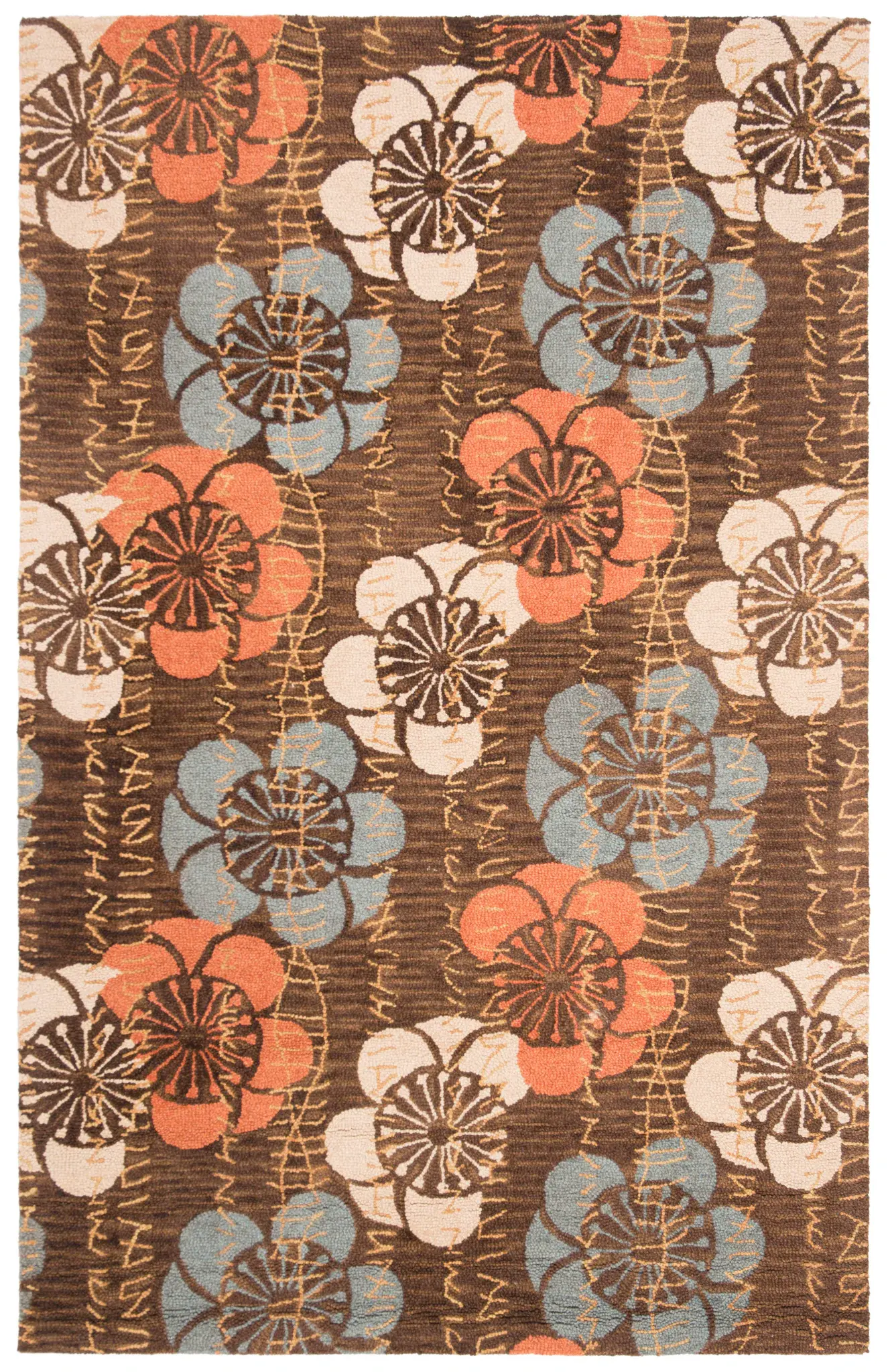 Blossom Retro Floral Hand-Hooked Rug