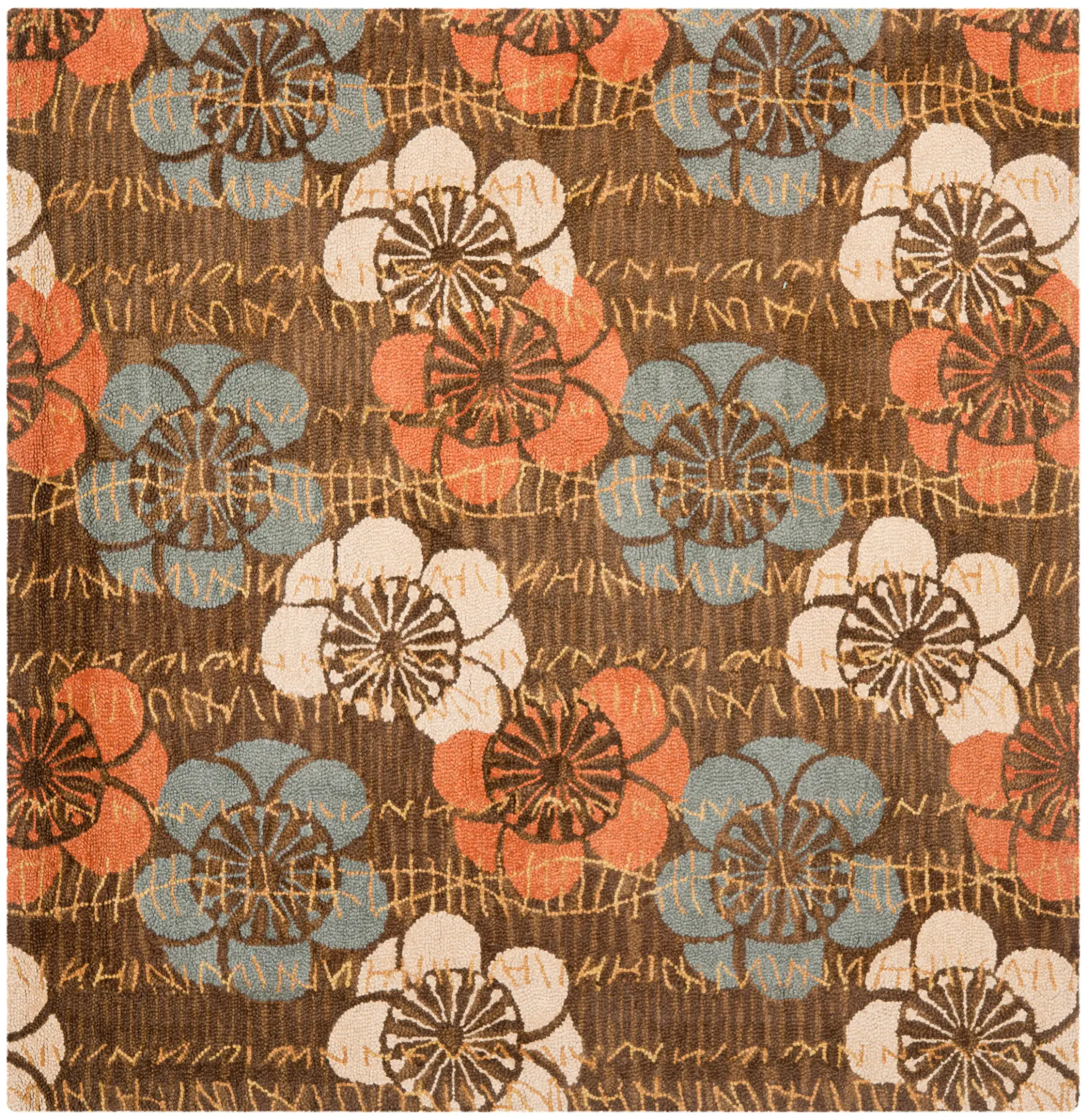 Blossom Retro Floral Hand-Hooked Rug