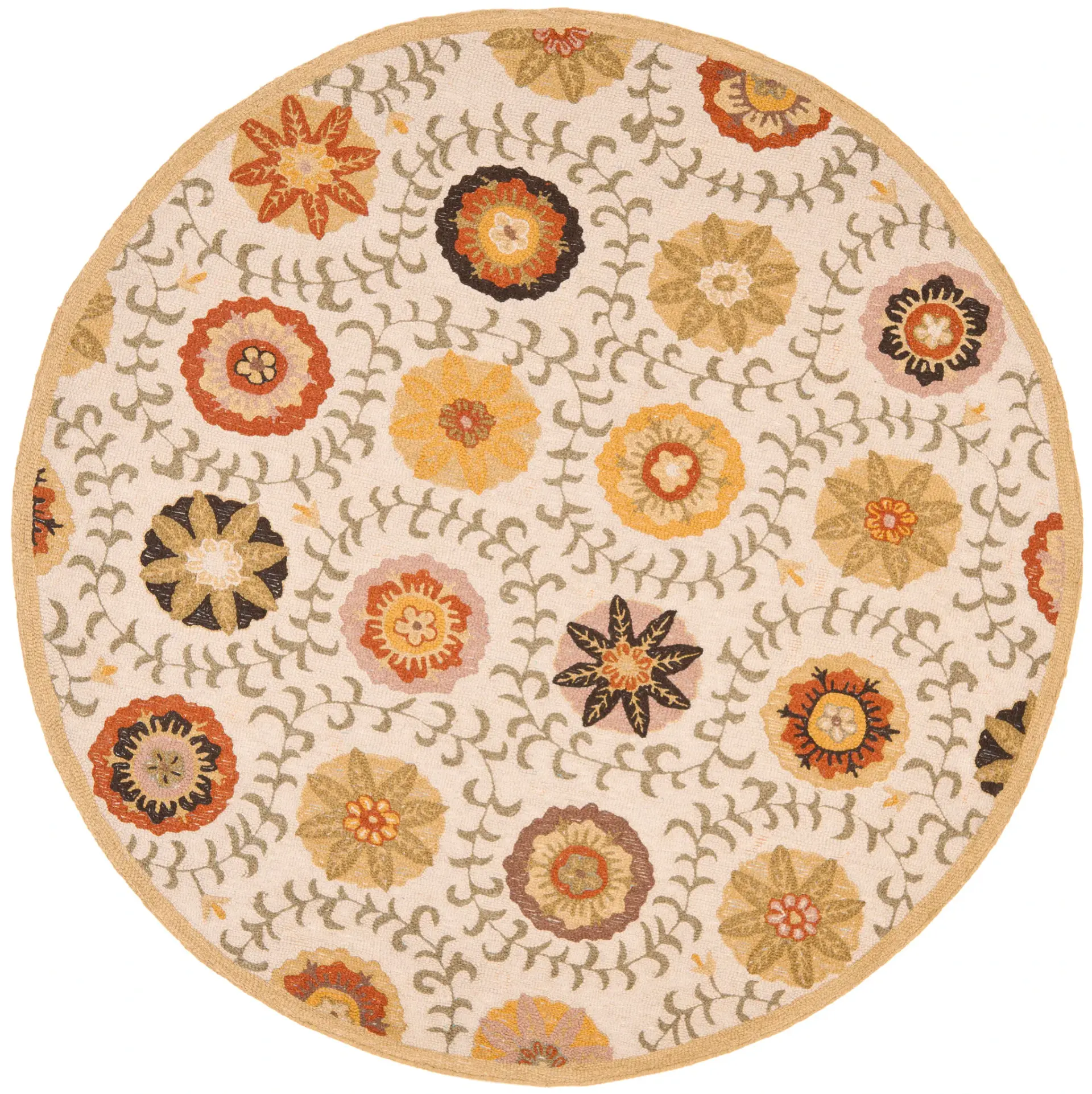 Blossom Floral Vine Hand-Hooked Rug