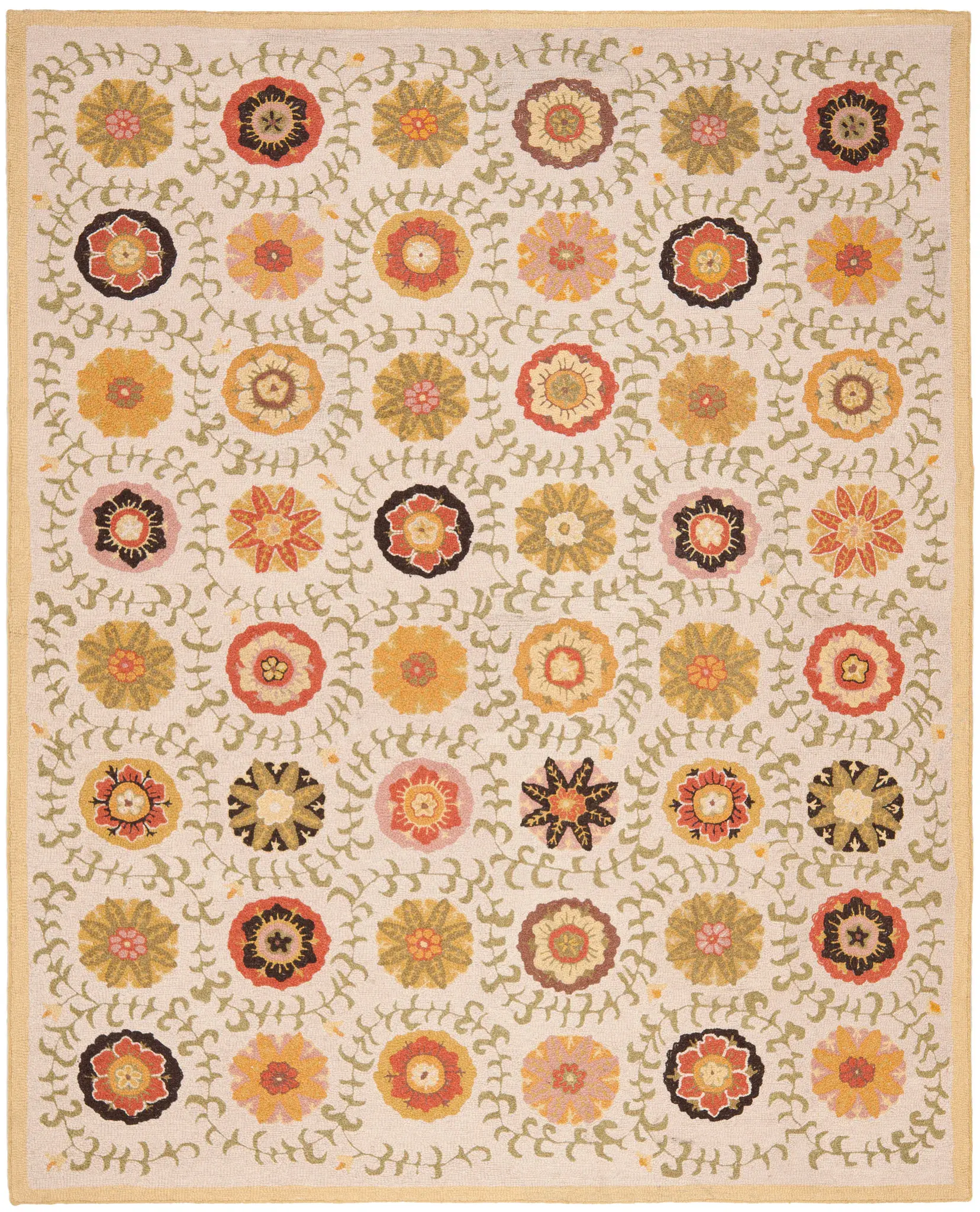 Blossom Floral Vine Hand-Hooked Rug