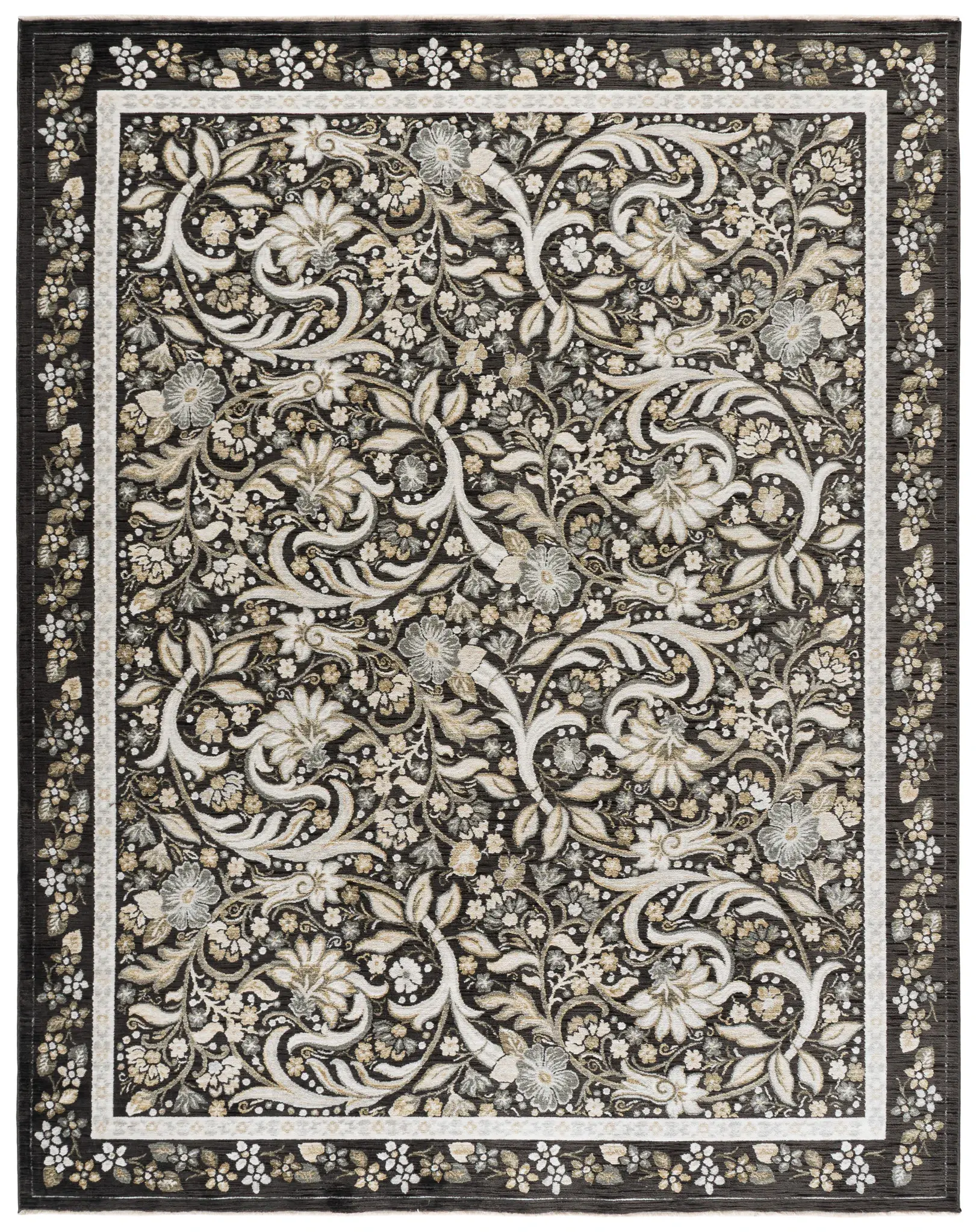 Bloom Traditional Floral Bordered Rug