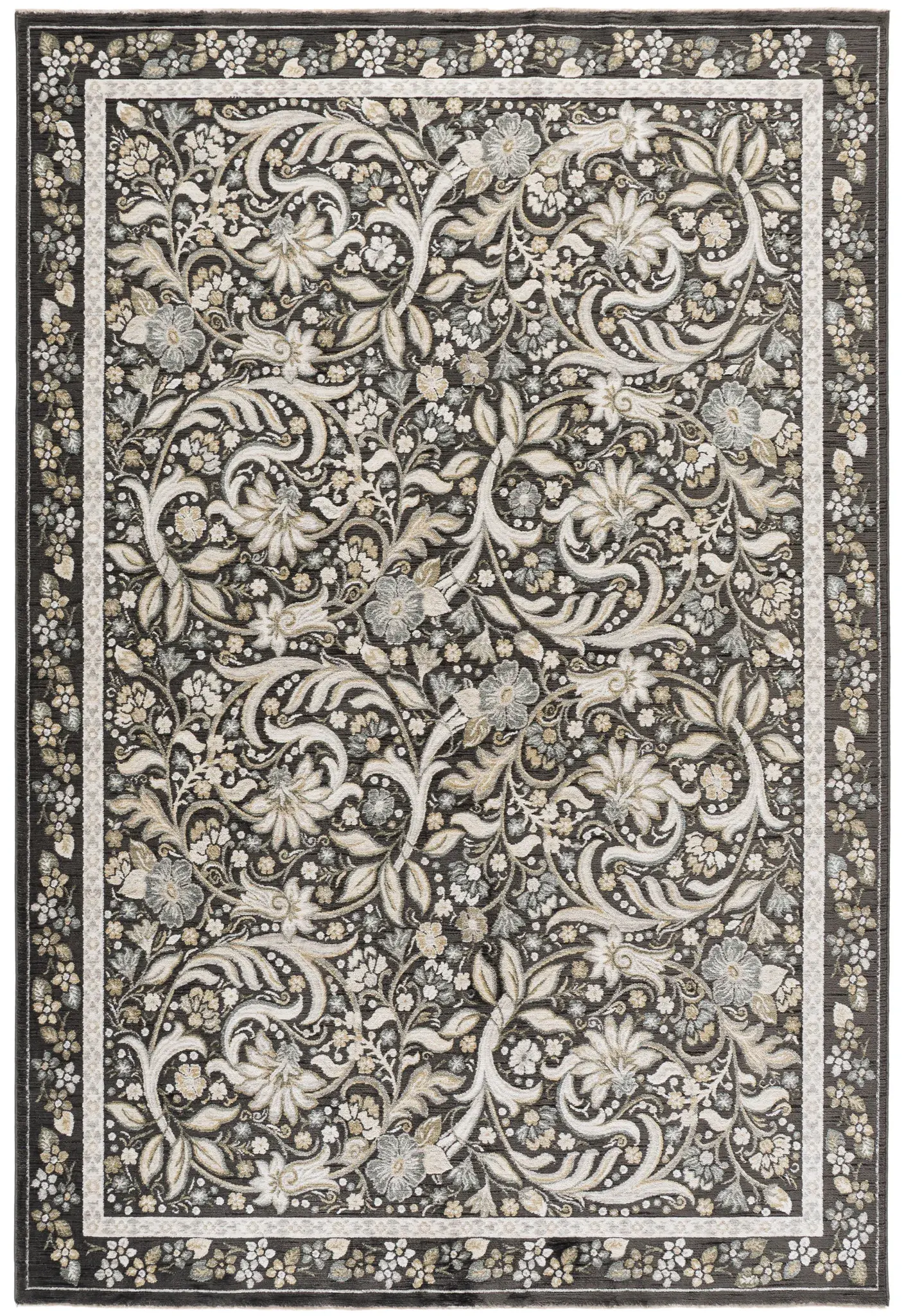 Bloom Traditional Floral Bordered Rug
