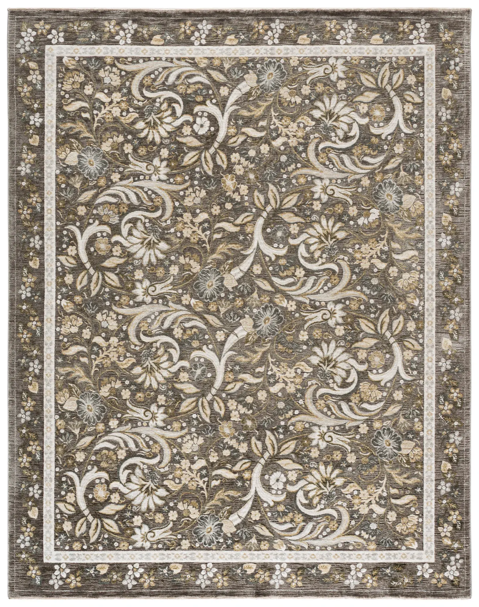 Bloom Traditional Floral Bordered Rug