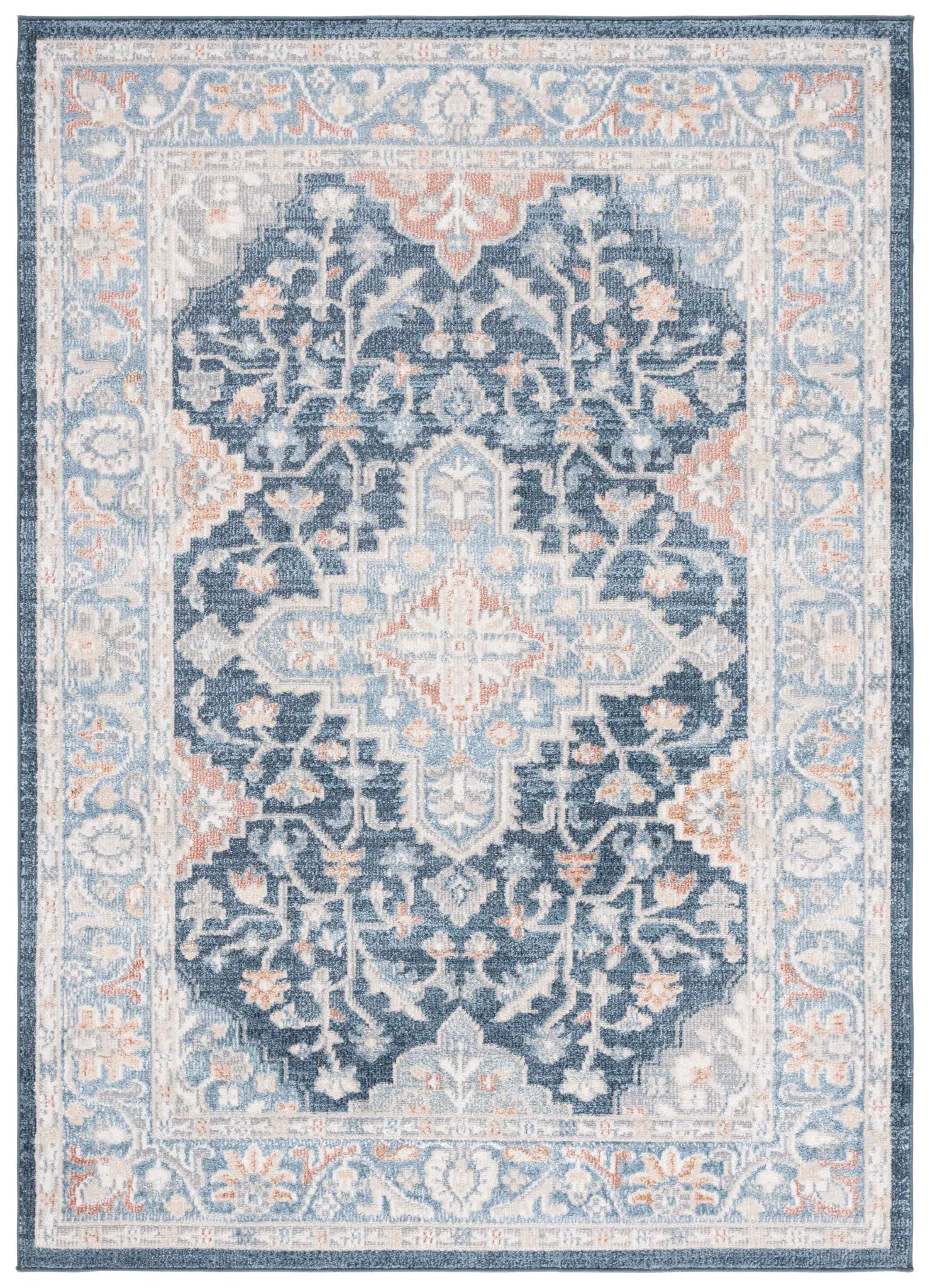Blair Floral Medallion Washable Rug