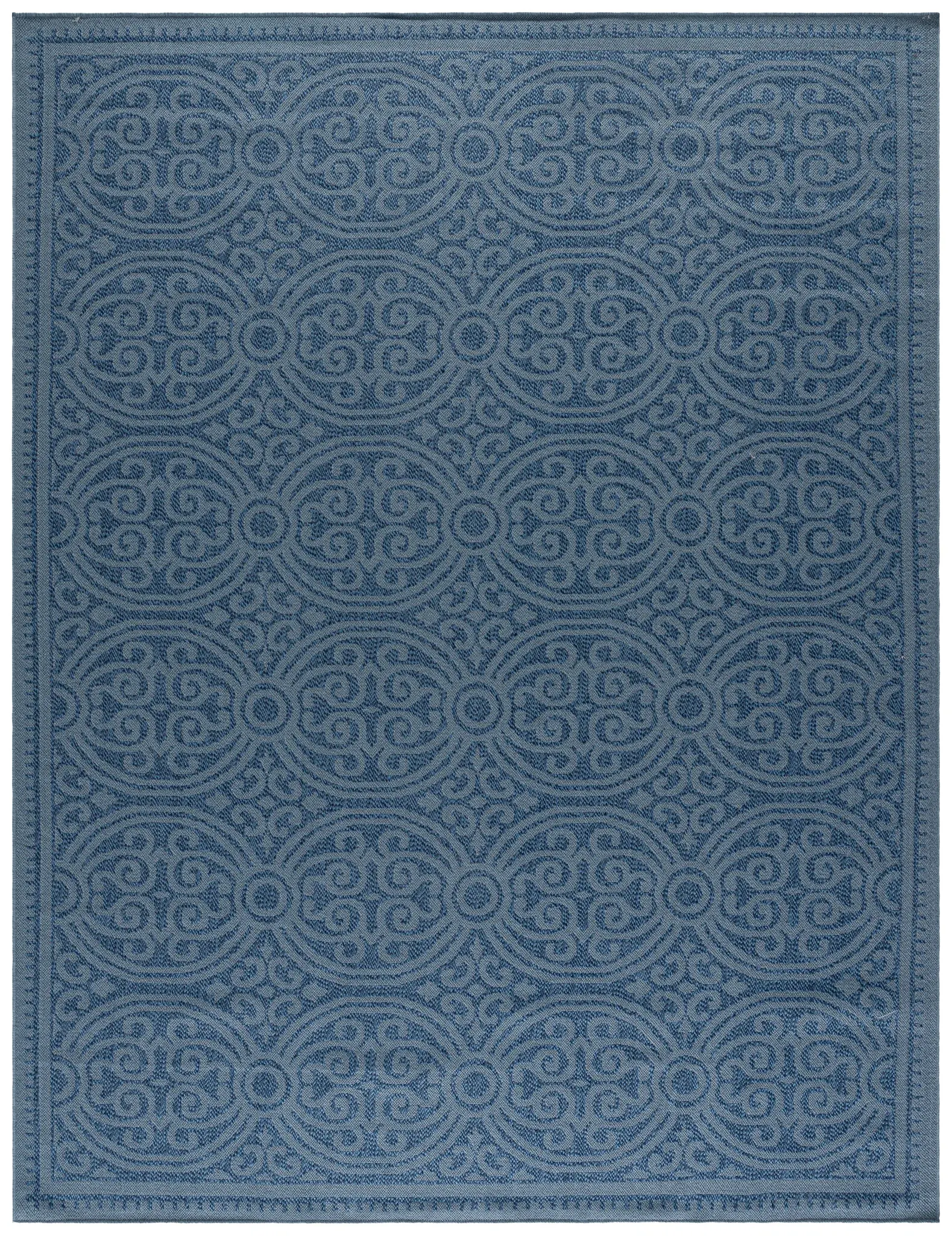 Bermuda Scroll Medallion Washable Outdoor Rug
