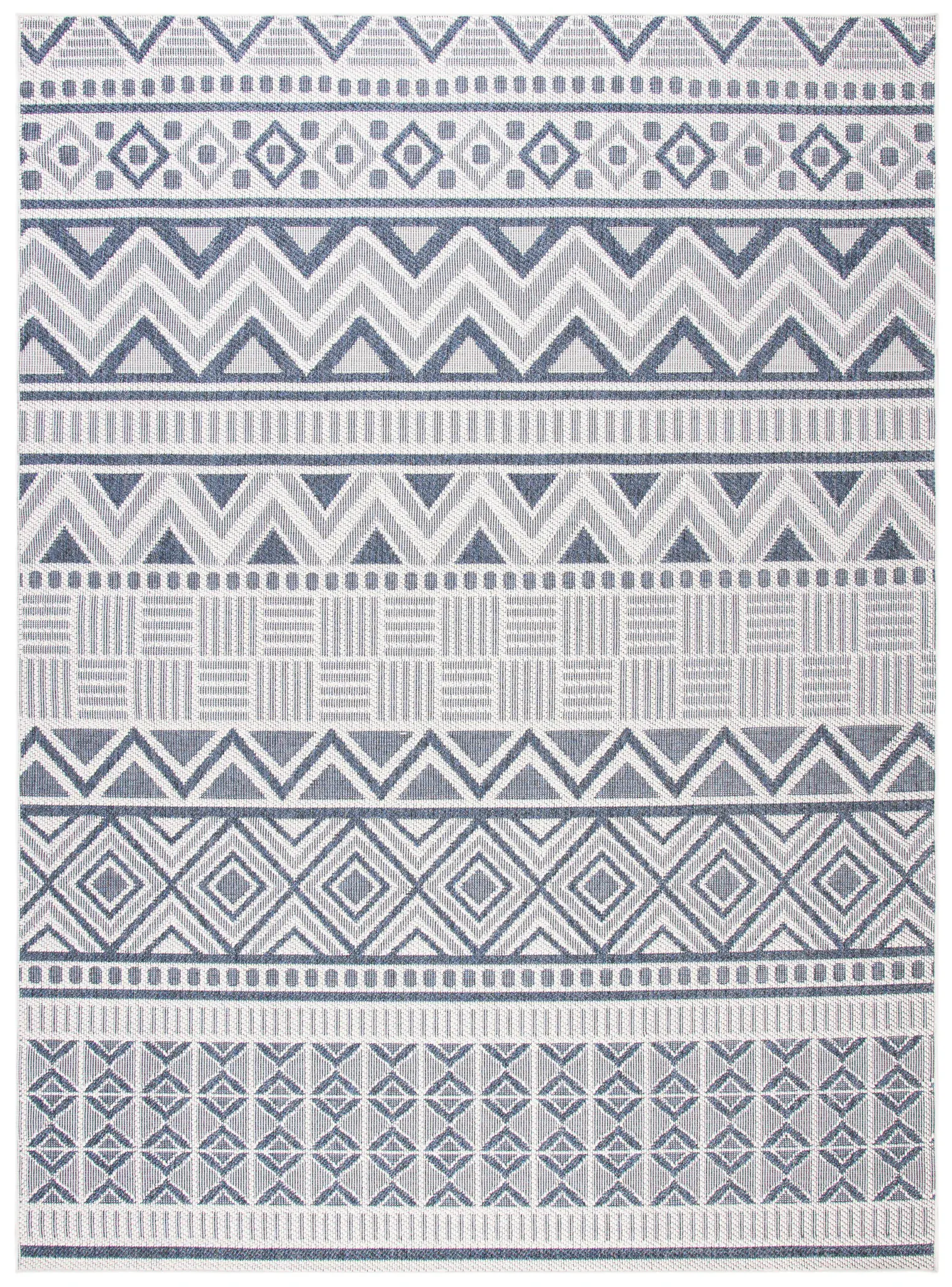 Bermuda Banded Geometric Washable Indoor/Outdoor Rug