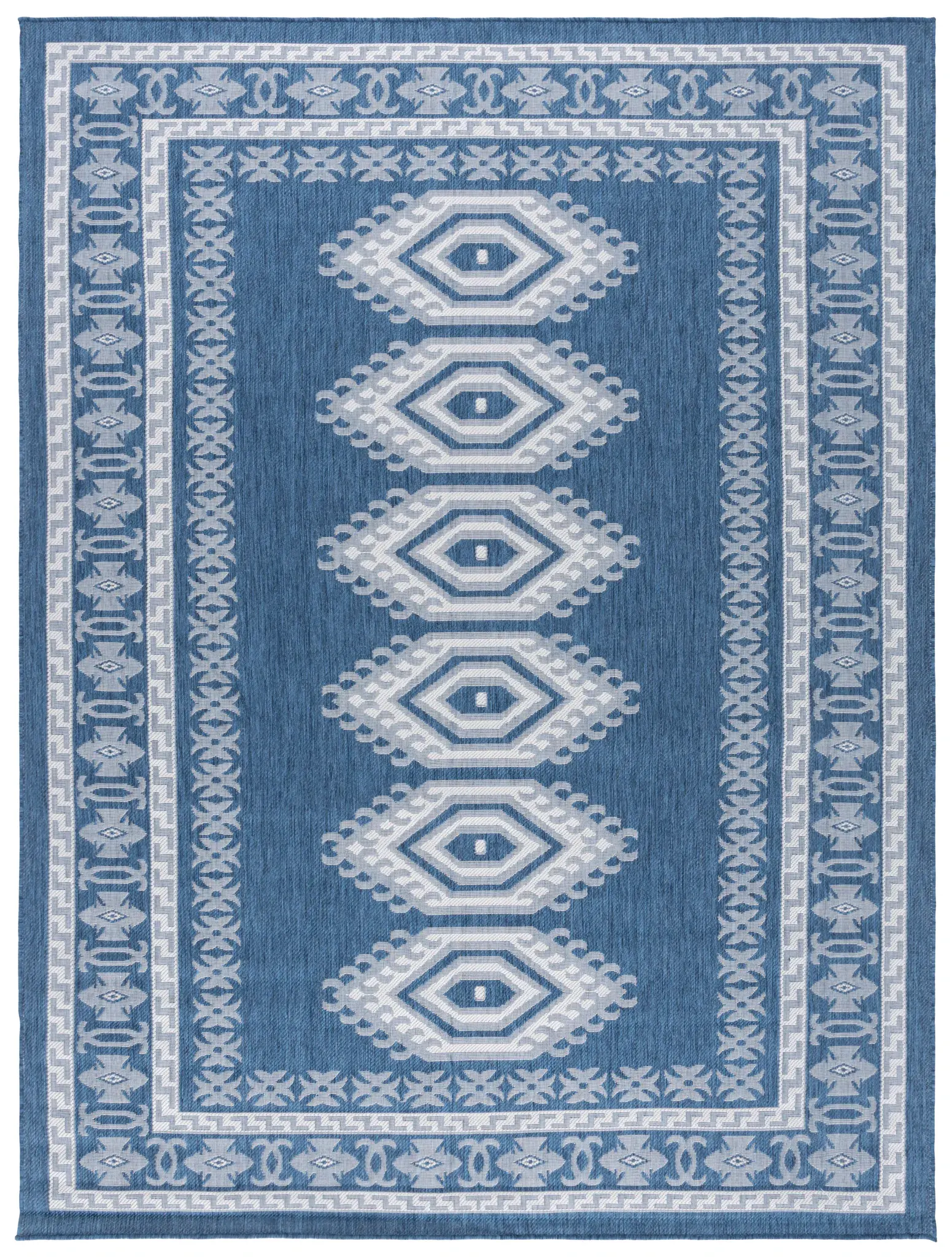 Bermuda Diamond Medallion Washable Outdoor Rug